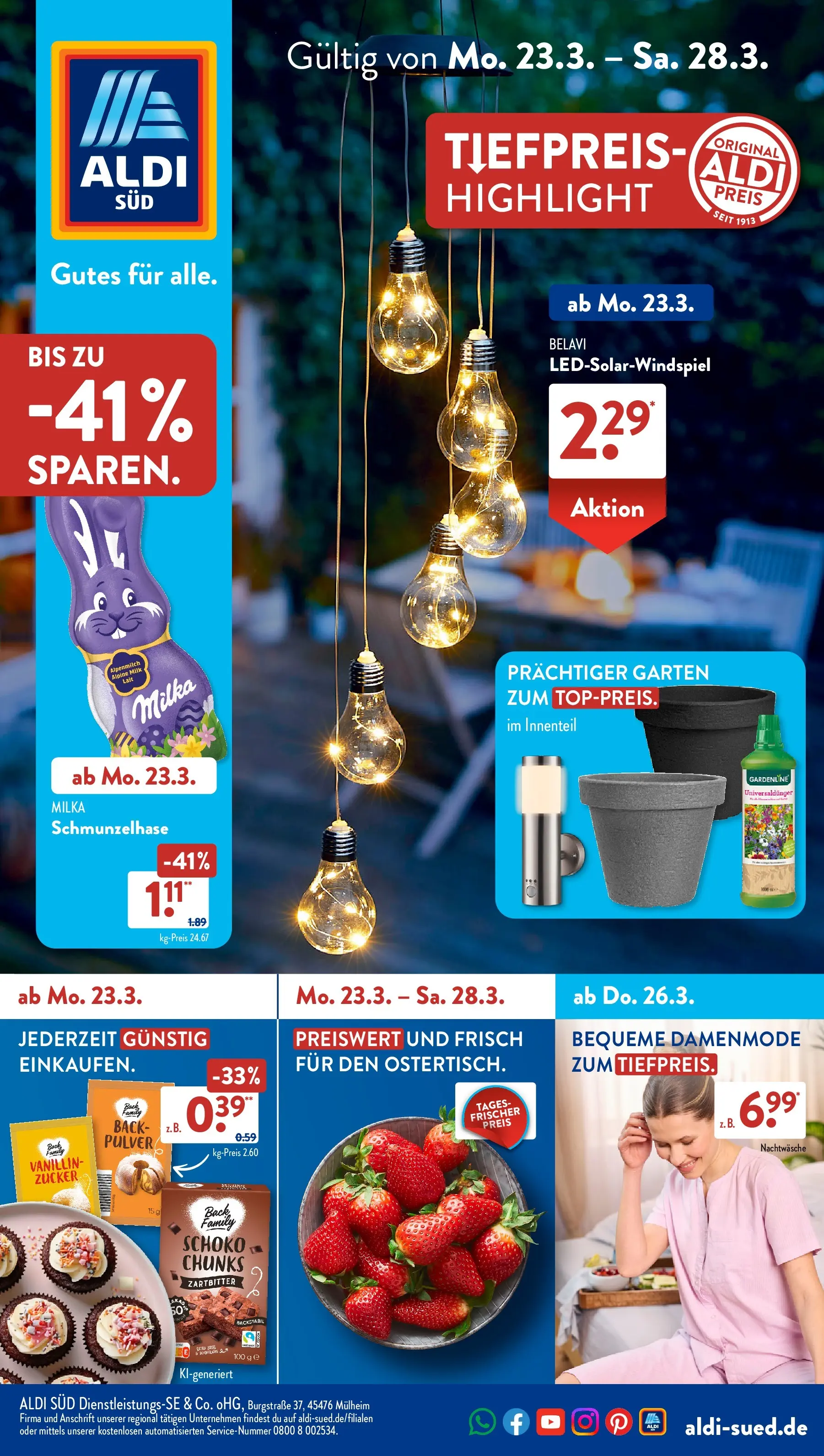 Aldi Süd - Aldi Süd: Wochenangebote (ab 22.03.2026) zum Blättern | Seite: 1 | Produkte: Belavi, Milka, Zucker