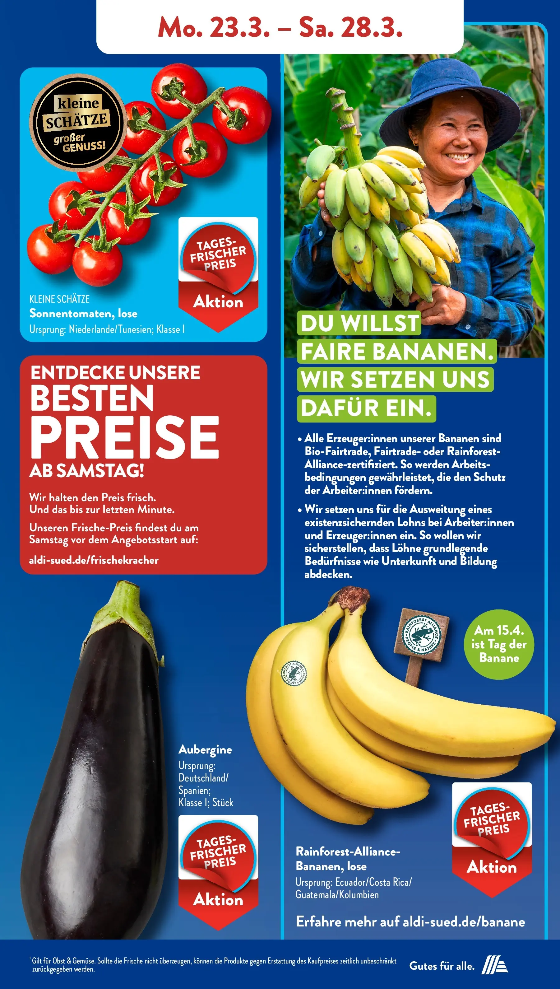Aldi Süd - Aldi Süd: Wochenangebote (ab 22.03.2026) zum Blättern | Seite: 5 | Produkte: Bananen, Obst, Aubergine