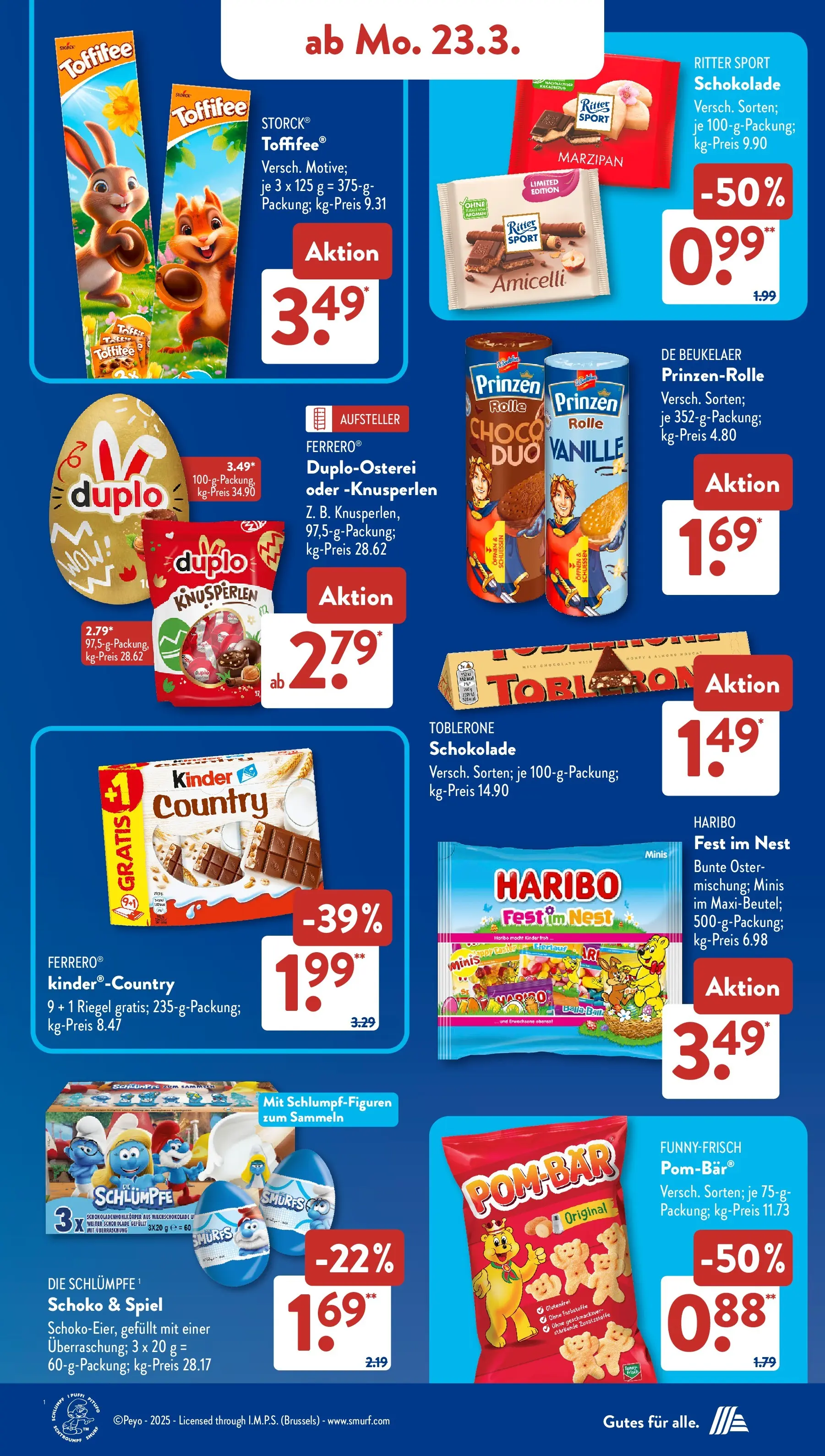 Aldi Süd - Aldi Süd: Wochenangebote (ab 22.03.2026) zum Blättern | Seite: 7 | Produkte: Spiel, Haribo, Schokolade, Toffifee