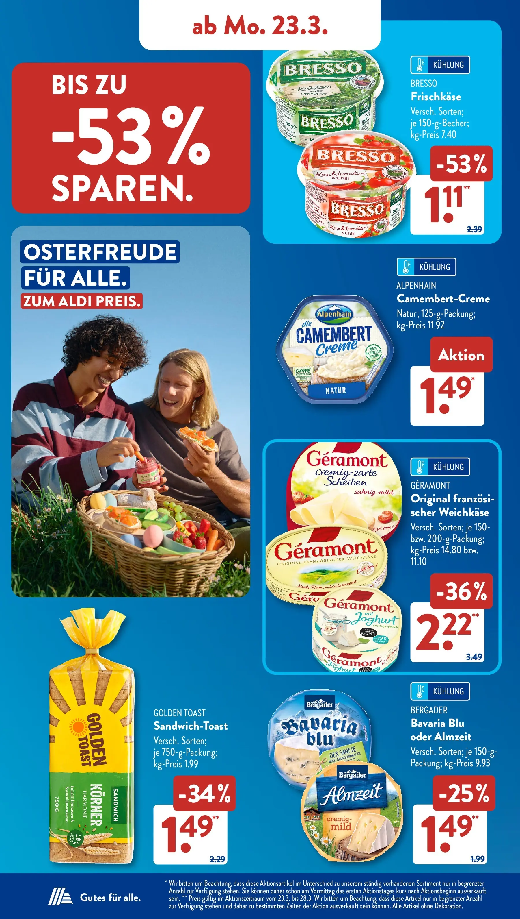 Aldi Süd - Aldi Süd: Wochenangebote (ab 22.03.2026) zum Blättern | Seite: 10 | Produkte: Geramont, Joghurt, Toast, Bresso