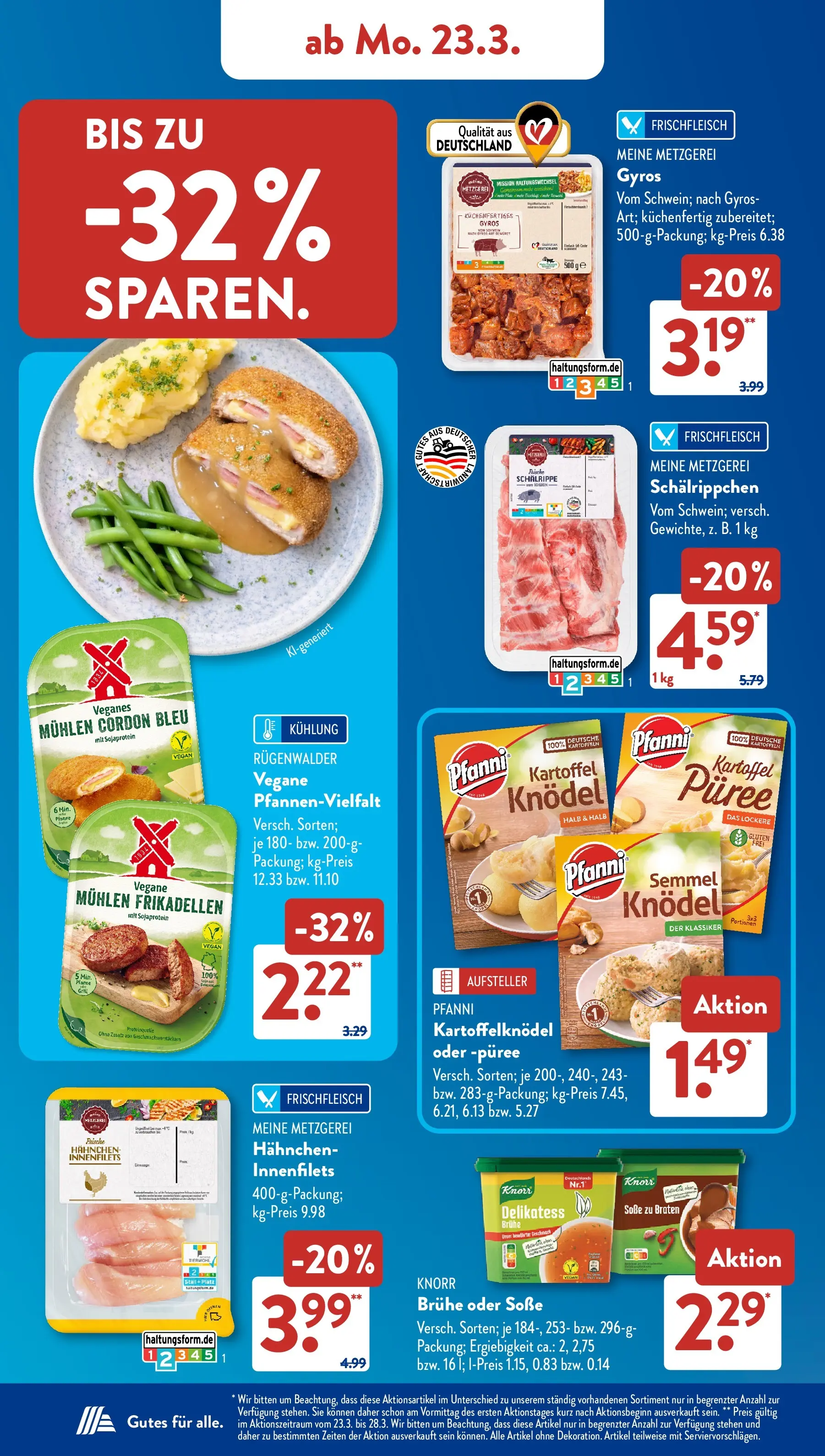 Aldi Süd - Aldi Süd: Wochenangebote (ab 22.03.2026) zum Blättern | Seite: 16 | Produkte: Hahnchen, Knorr, Gyros, Kartoffeln