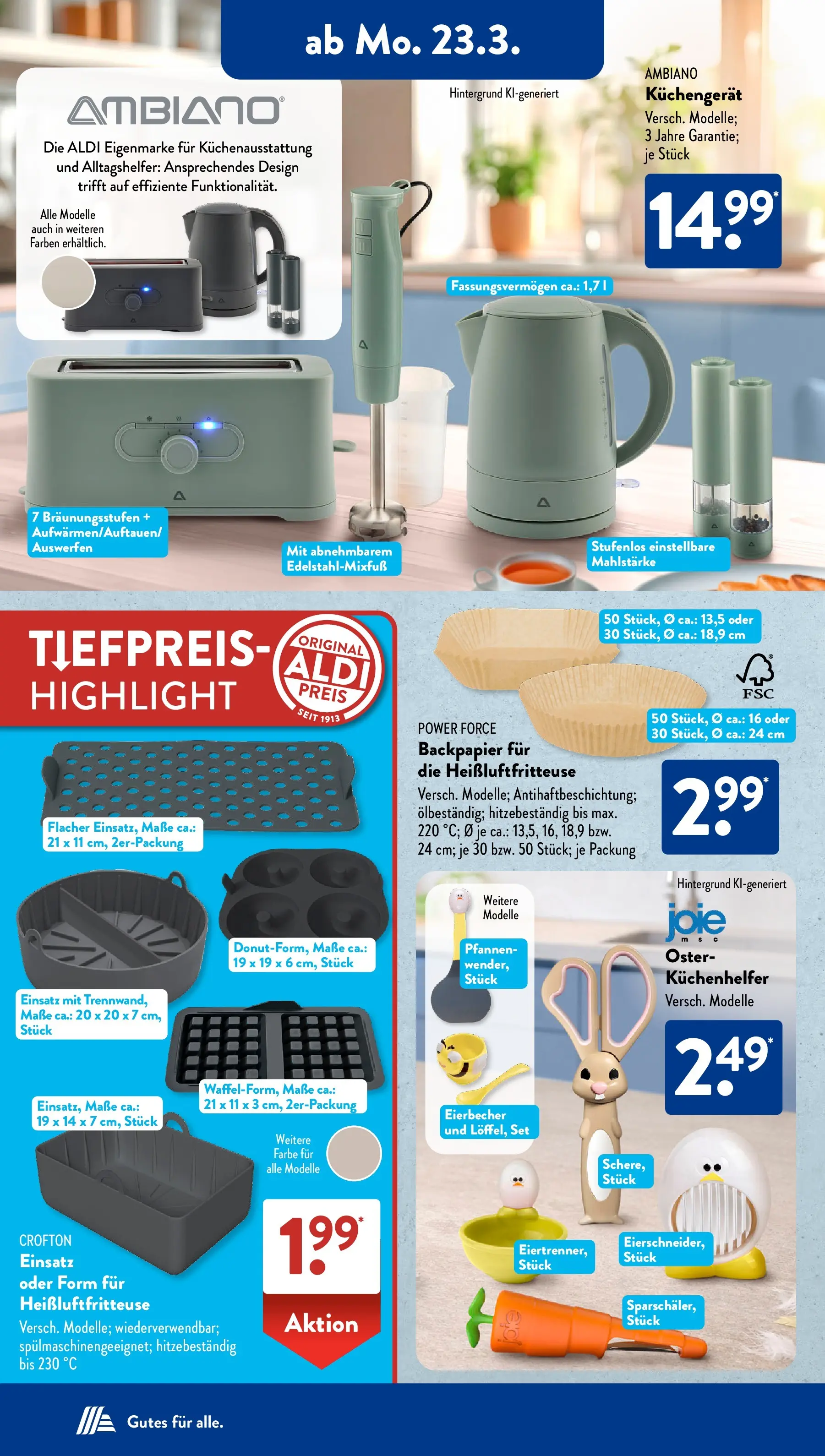 Aldi Süd - Aldi Süd: Wochenangebote (ab 22.03.2026) zum Blättern | Seite: 21 | Produkte: Heißluftfritteuse