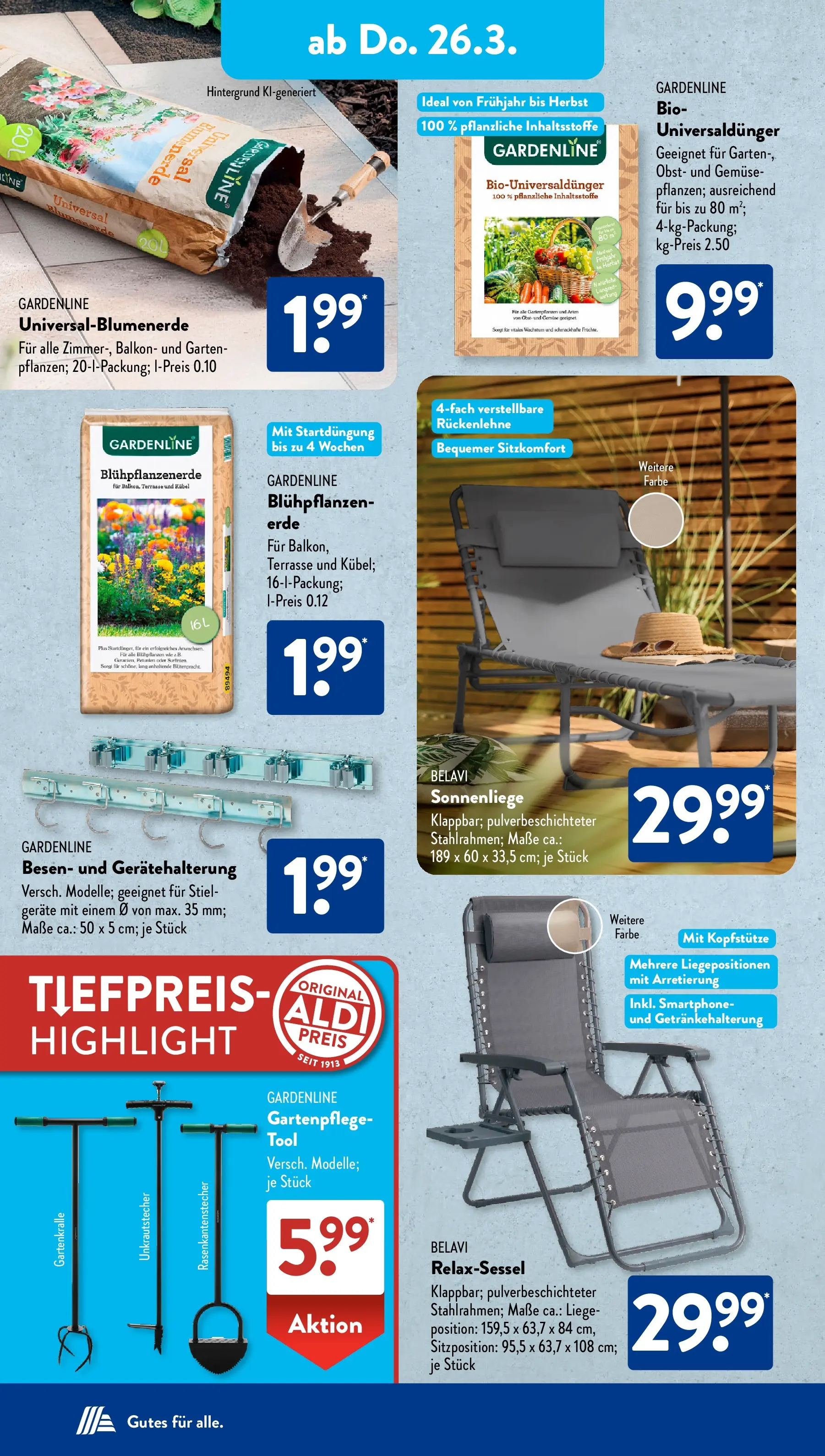 Aldi Süd - Aldi Süd: Wochenangebote (ab 22.03.2026) zum Blättern | Seite: 27 | Produkte: Relaxsessel, Belavi, Gemüse, Obst