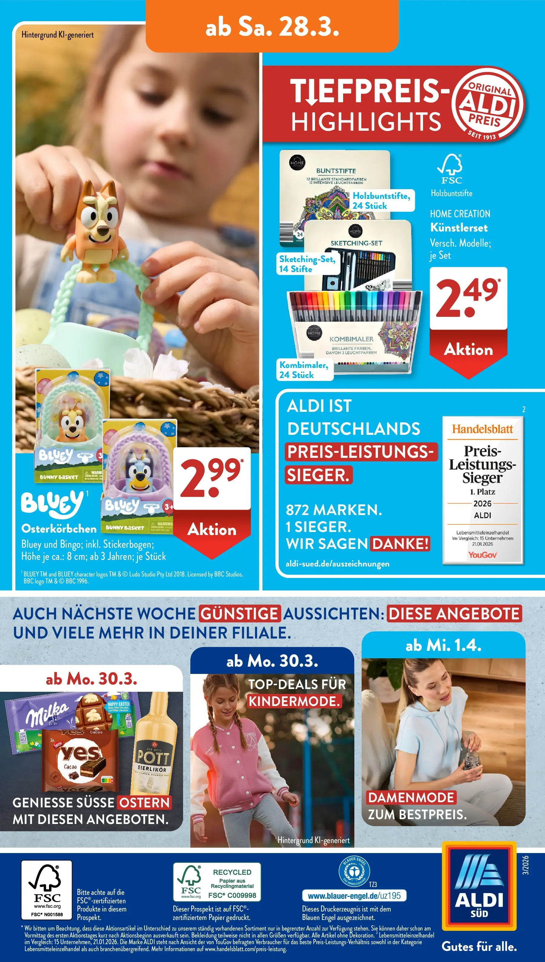Aldi Süd - Aldi Süd: Wochenangebote (ab 22.03.2026) zum Blättern | Seite: 31 | Produkte: Milka, Bekleidung, Home creation