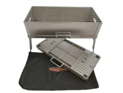 Picknick Grill aus Edelstahl 2mm, klappbar