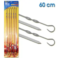 Grillspiesse Set, 60 cm, 10 mm breit, Edelstahl 1,5 mm (10 teilig)