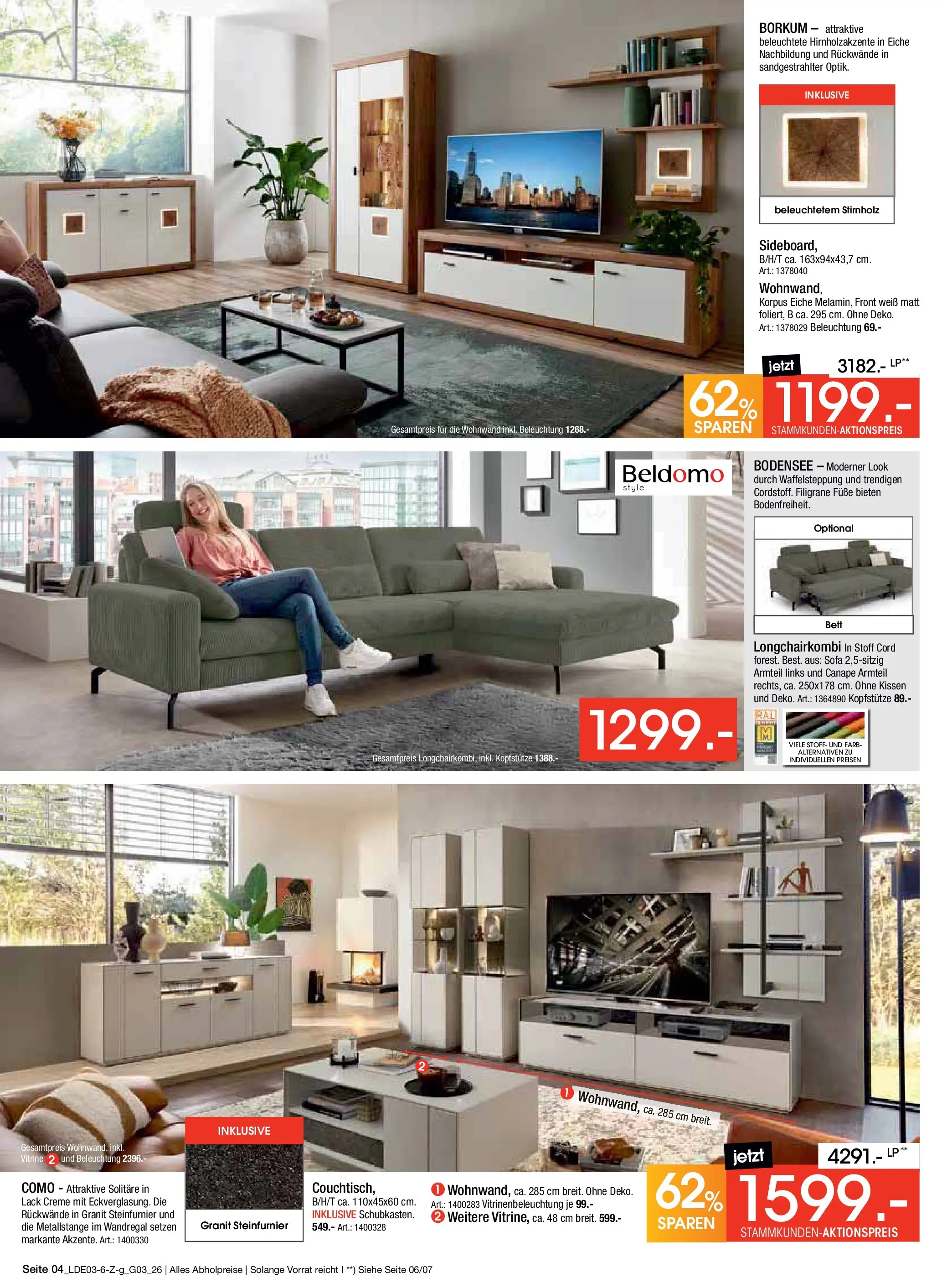 Zurbrüggen Bonus Sonder-Tage Unna (ab 15.03.2026) zum Blättern | Seite: 4 | Produkte: Sideboard, Wandregal, Bett, Creme