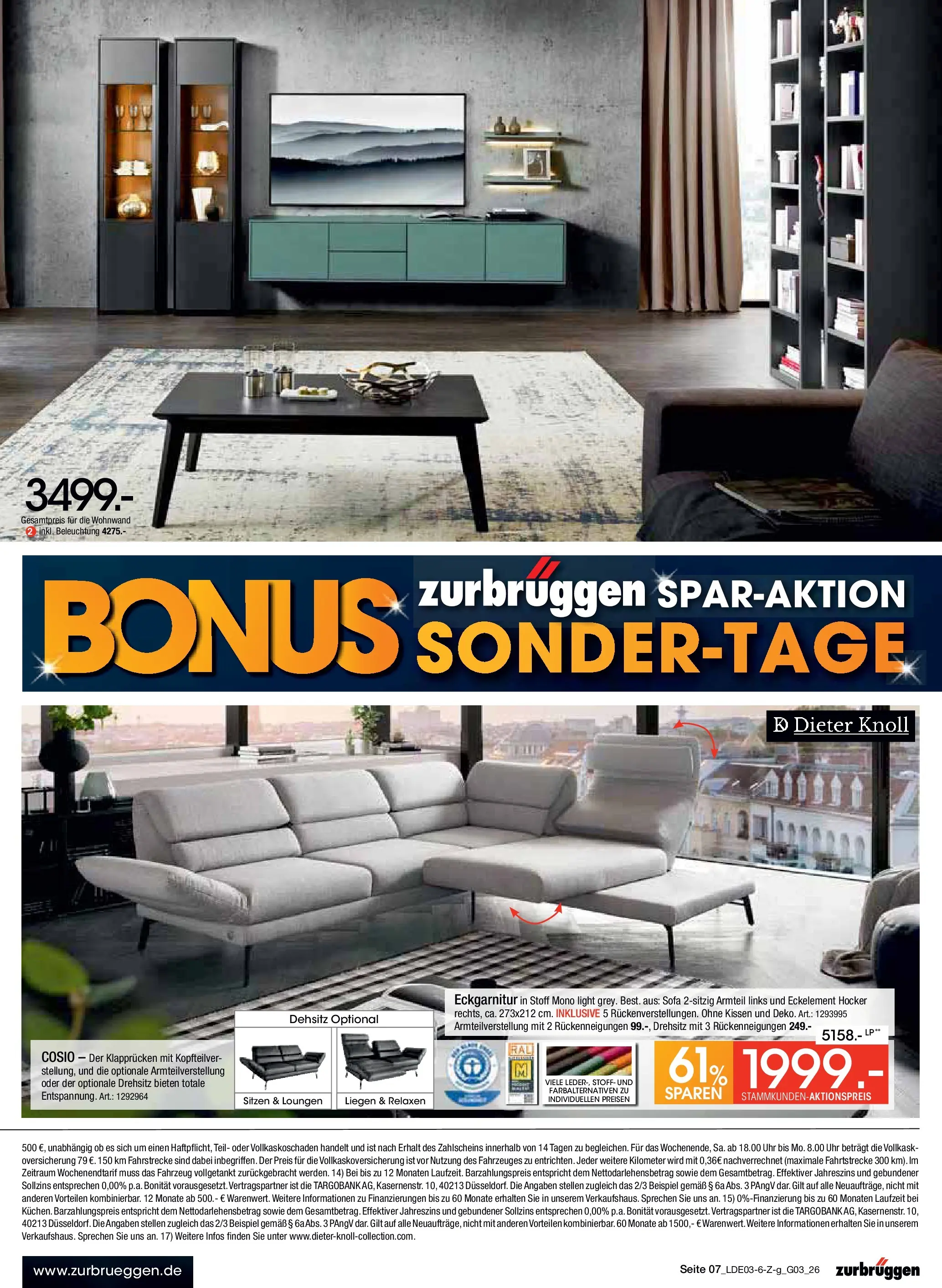 Zurbrüggen Bonus Sonder-Tage Unna (ab 15.03.2026) zum Blättern | Seite: 7 | Produkte: Hocker, Kissen, Sofa, Uhr