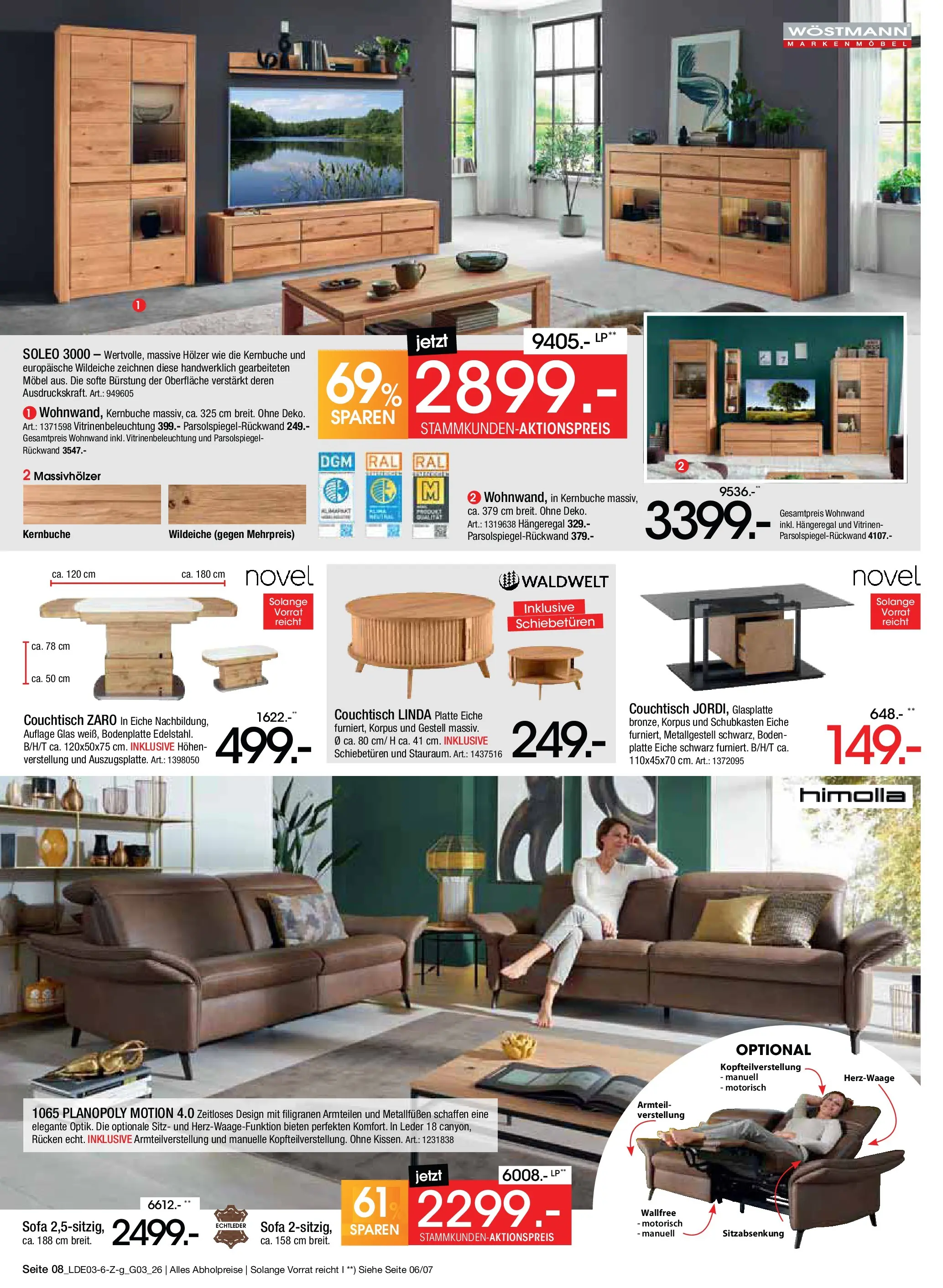 Zurbrüggen Bonus Sonder-Tage Unna (ab 15.03.2026) zum Blättern | Seite: 8 | Produkte: Wohnwand, Sofa, Couchtisch