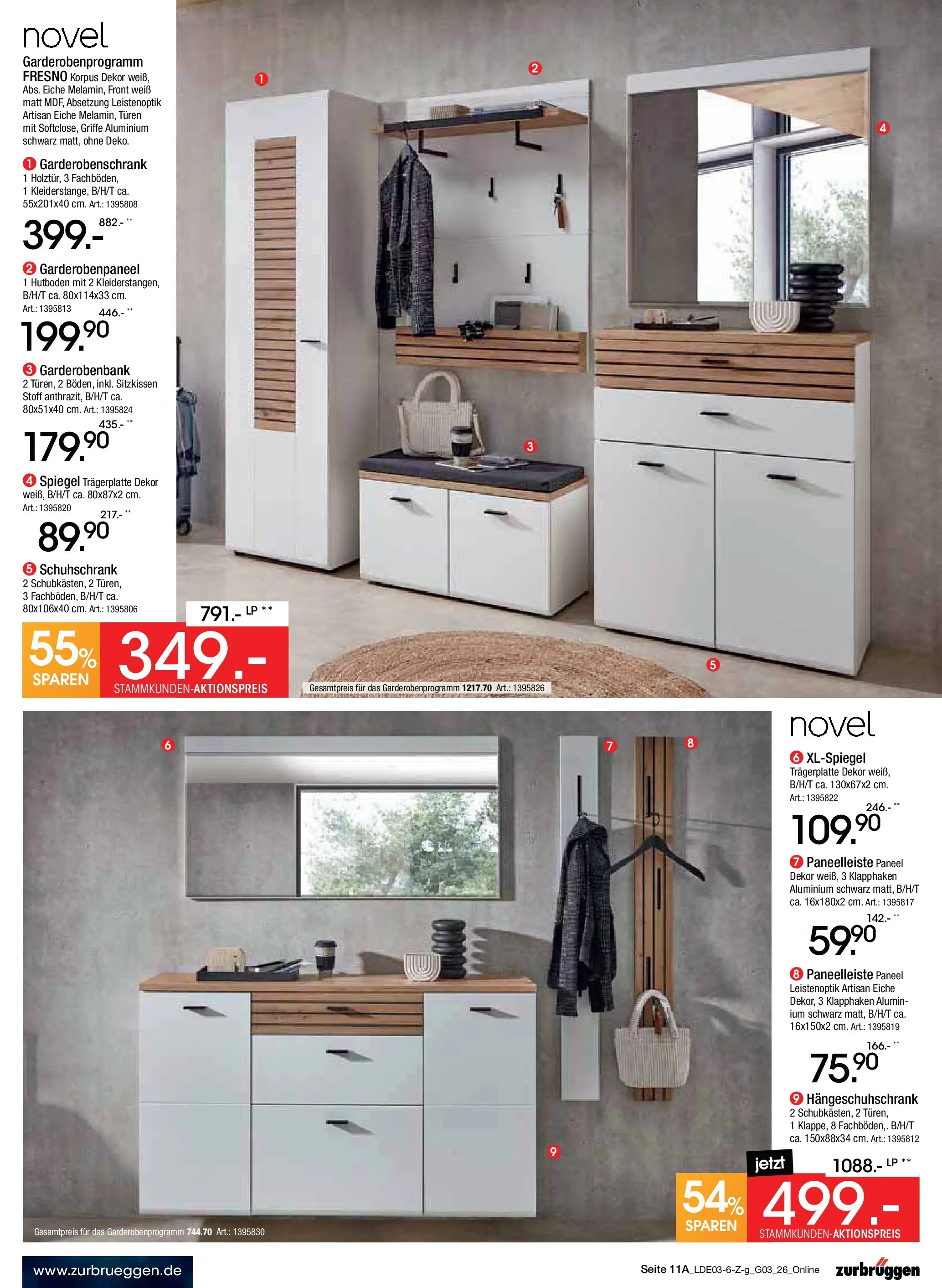 Zurbrüggen Bonus Sonder-Tage Unna (ab 15.03.2026) zum Blättern | Seite: 13 | Produkte: Spiegel, Garderobenschrank