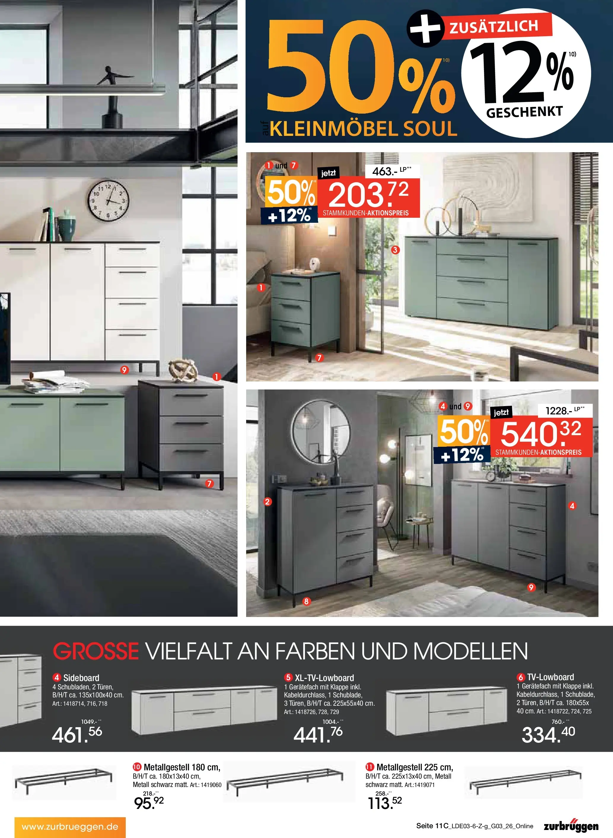 Zurbrüggen Bonus Sonder-Tage Unna (ab 15.03.2026) zum Blättern | Seite: 17 | Produkte: Sideboard