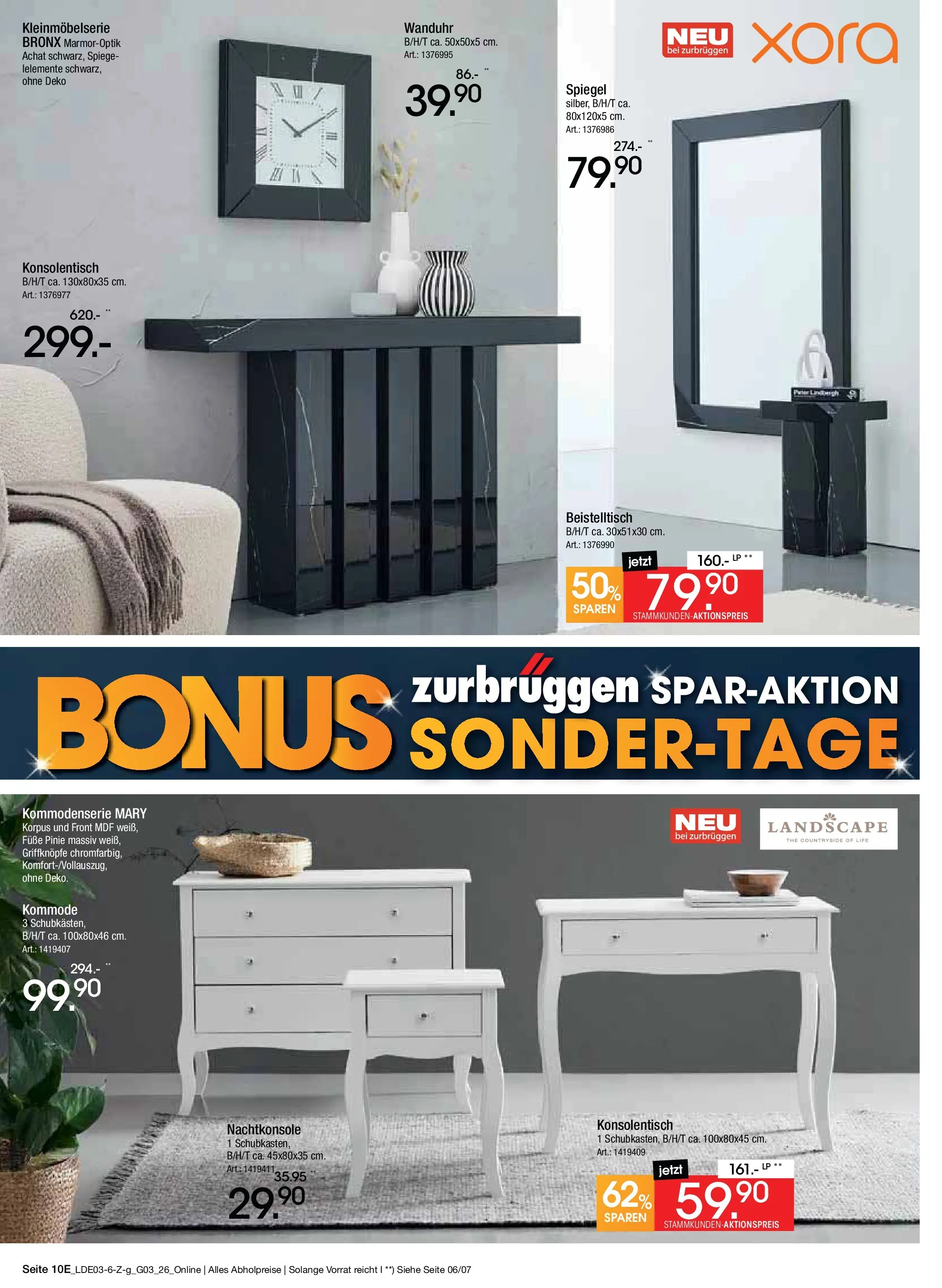 Zurbrüggen Bonus Sonder-Tage Unna (ab 15.03.2026) zum Blättern | Seite: 20 | Produkte: Beistelltisch, Kommode, Spiegel, Konsolentisch