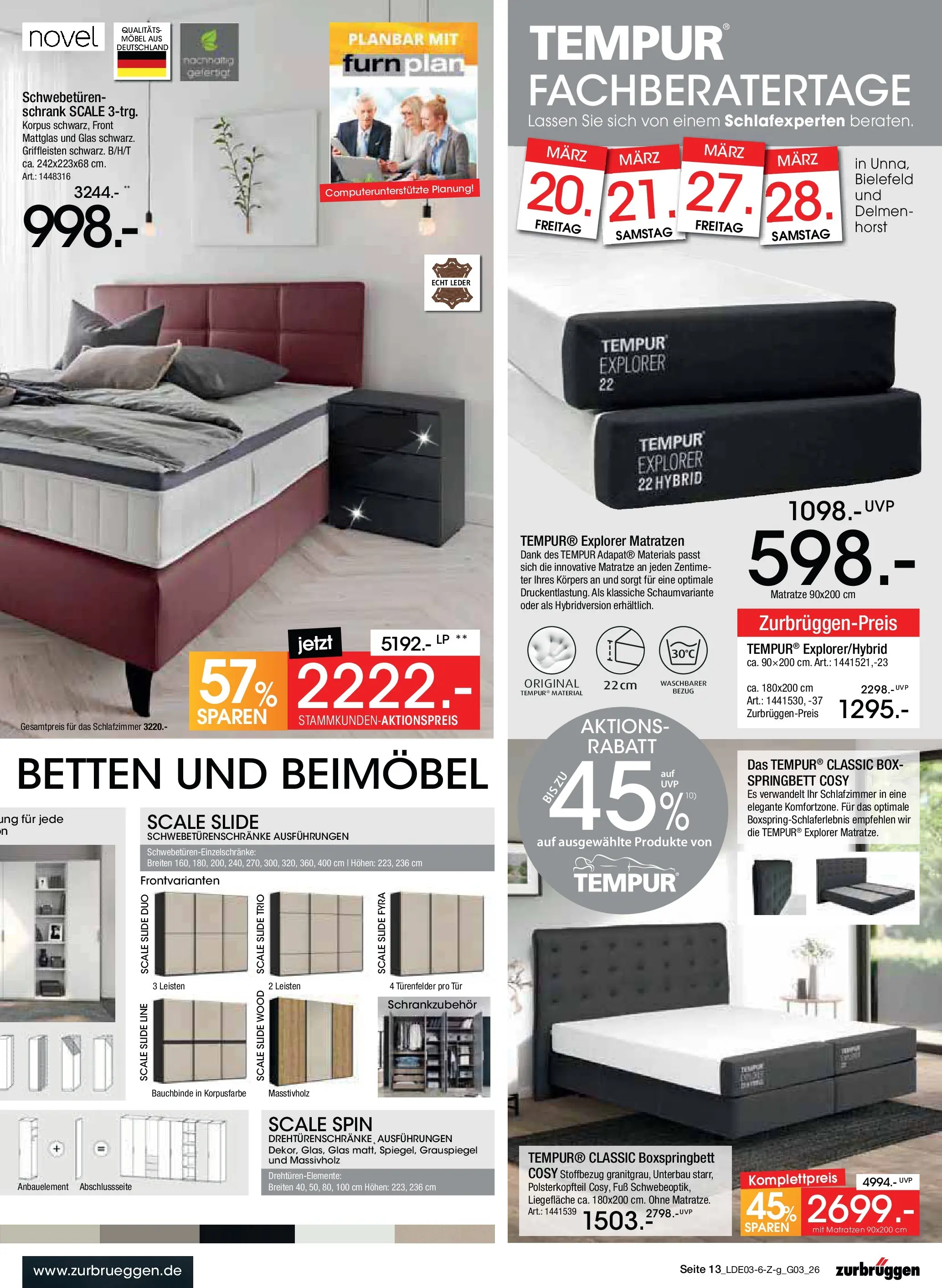 Zurbrüggen Bonus Sonder-Tage Unna (ab 15.03.2026) zum Blättern | Seite: 27 | Produkte: Matratze, Boxspringbett, Schrank, Box