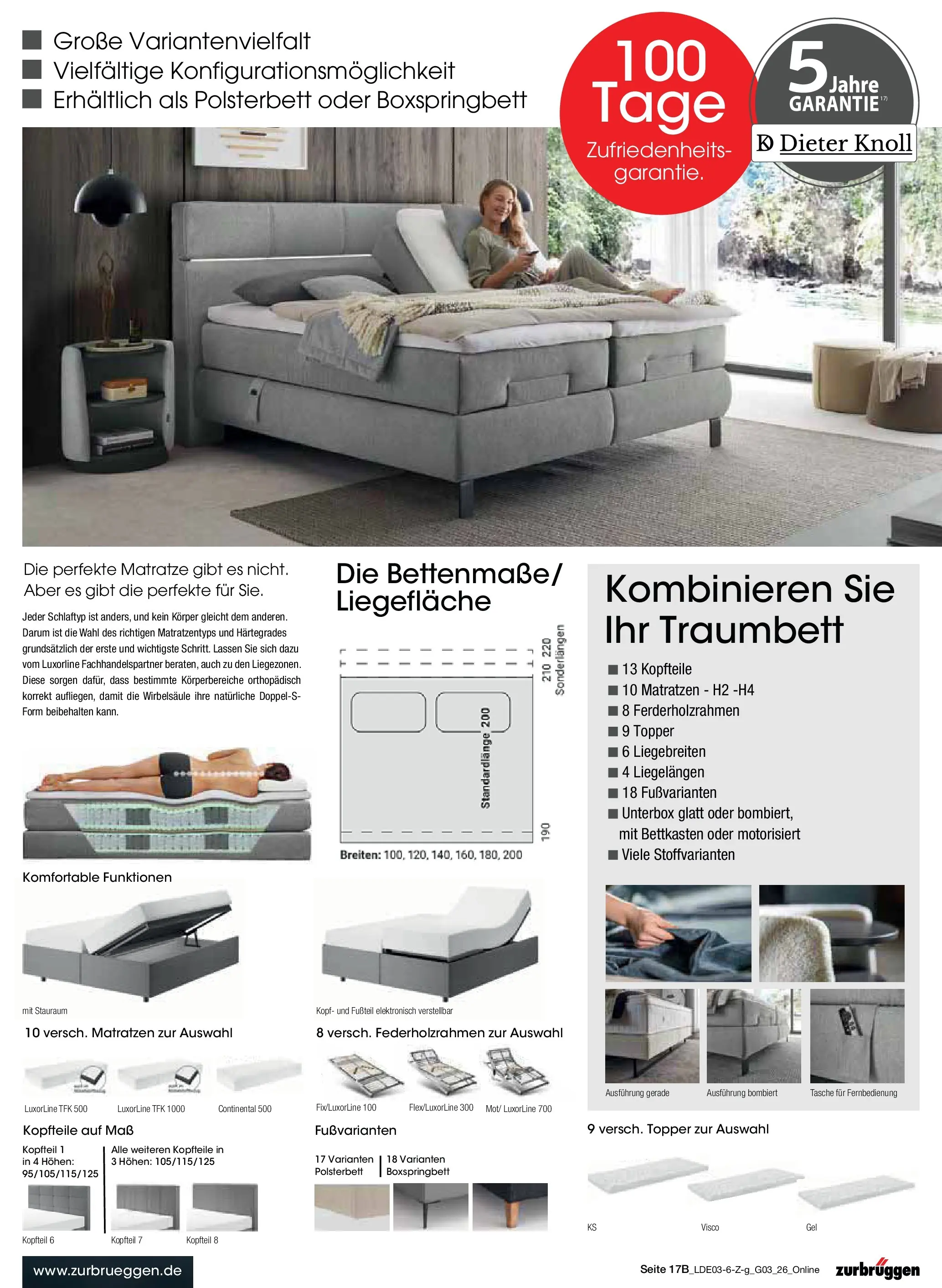 Zurbrüggen Bonus Sonder-Tage Unna (ab 15.03.2026) zum Blättern | Seite: 35 | Produkte: Tasche, Matratze, Polsterbett, Topper