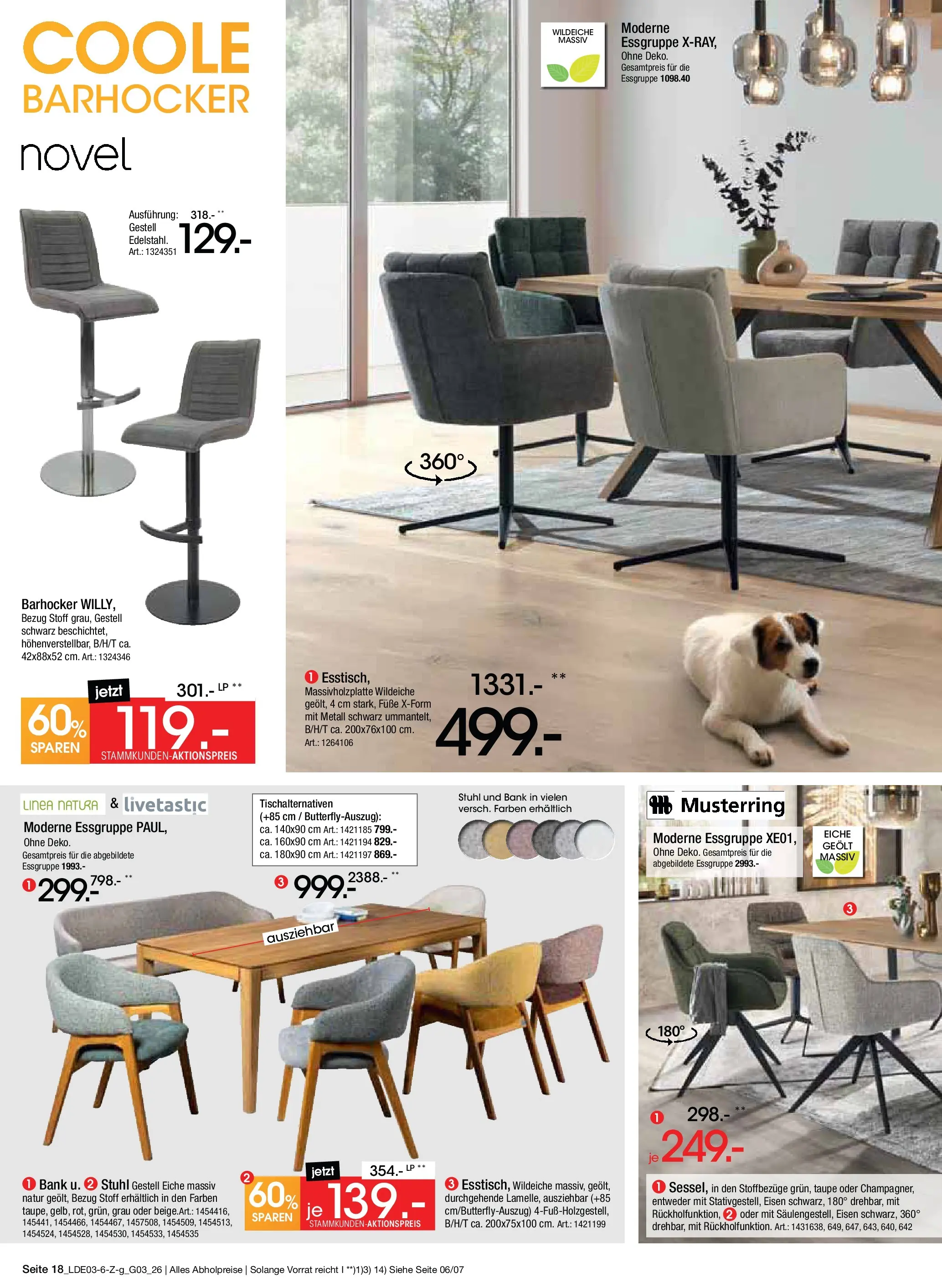 Zurbrüggen Bonus Sonder-Tage Unna (ab 15.03.2026) zum Blättern | Seite: 36 | Produkte: Essgruppe, Barhocker, Stuhl