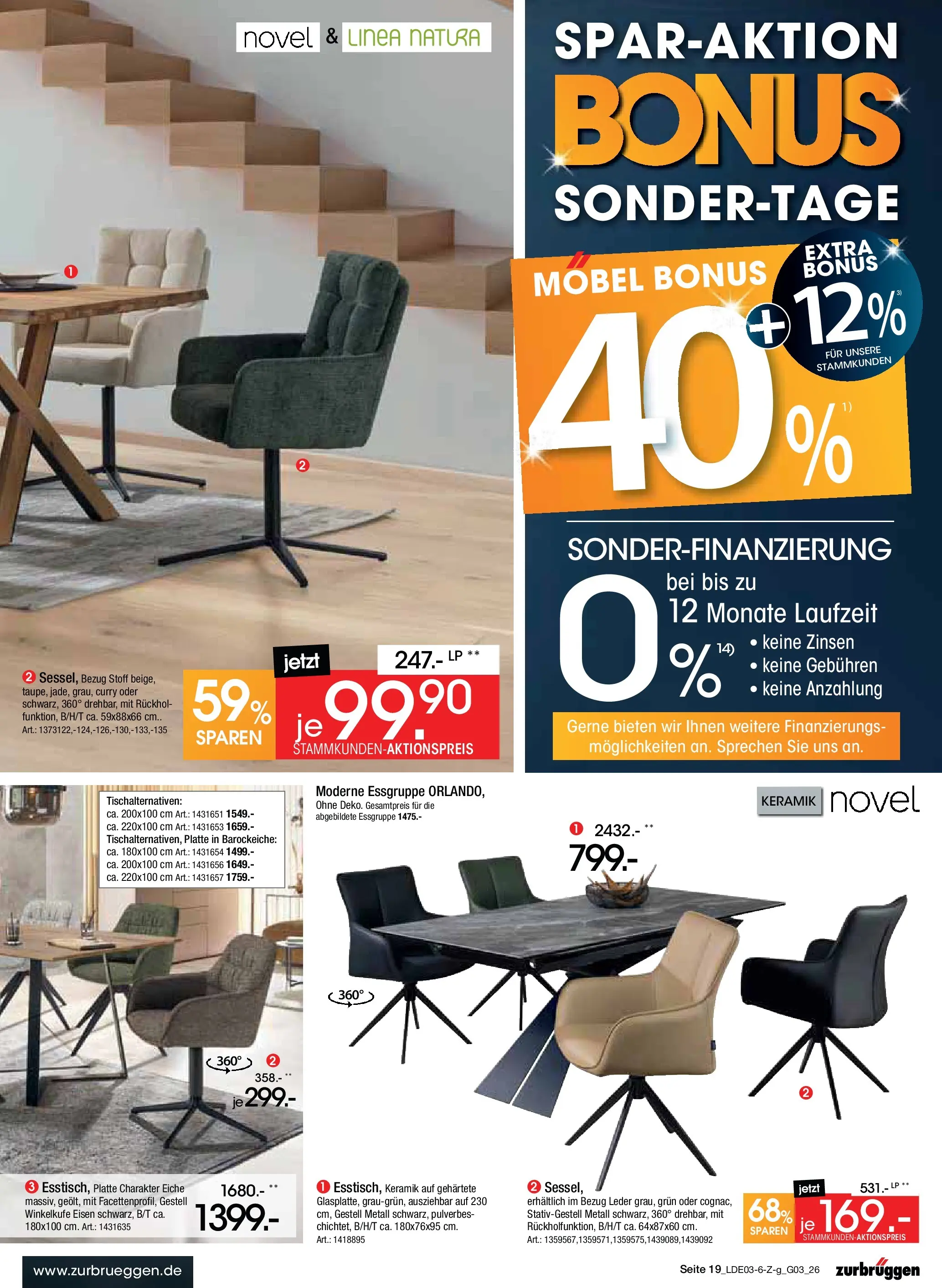 Zurbrüggen Bonus Sonder-Tage Unna (ab 15.03.2026) zum Blättern | Seite: 37 | Produkte: Essgruppe