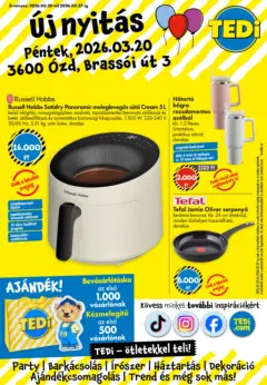 TEDi akciós újság Ózd - amely érvényes a következő dátumtól: 20.03.2026