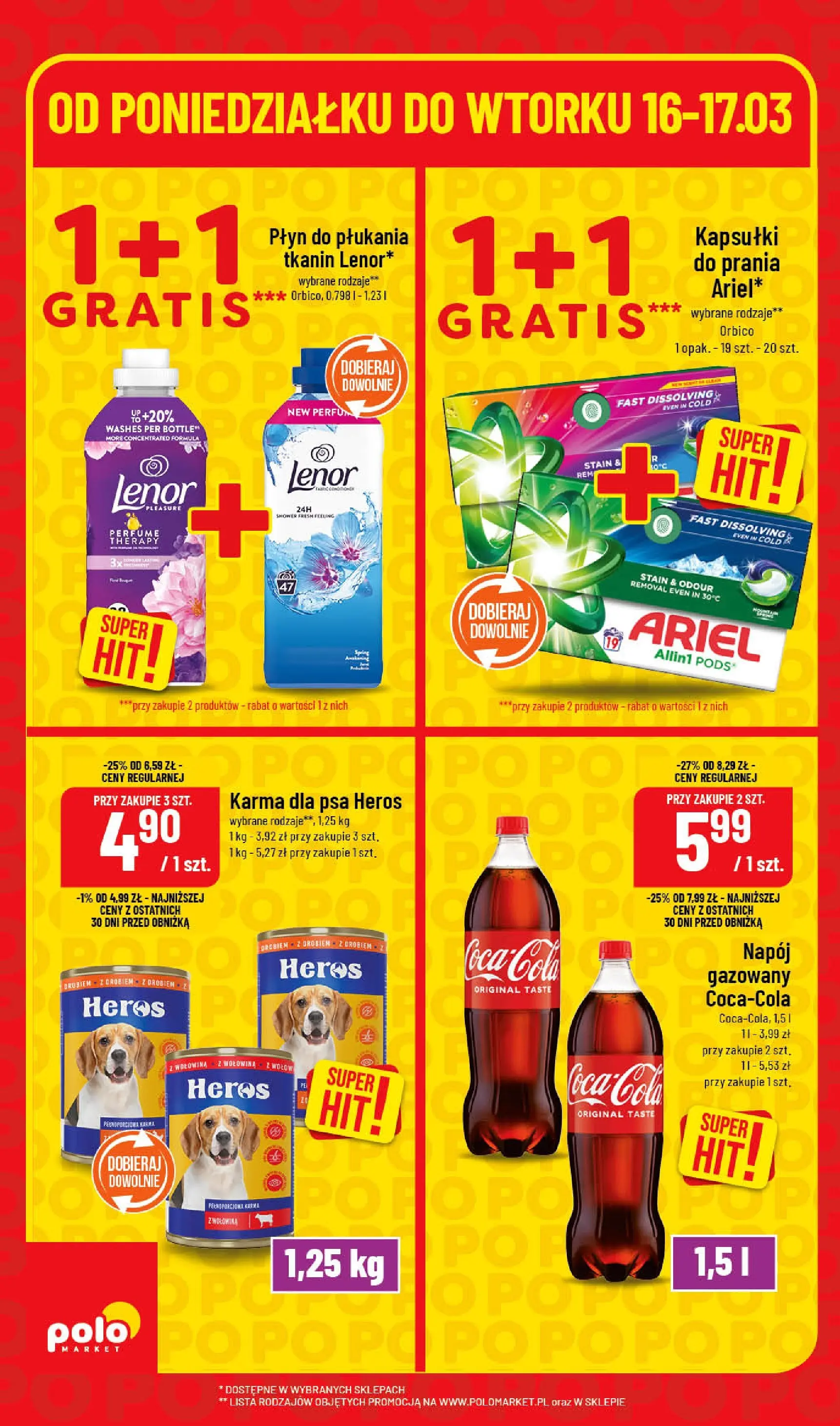 Nowa POLOmarket gazetka od jutra 16.03.2026 | Strona: 6 | Produkty: PC, Ariel, Karma dla psa, Wołowina