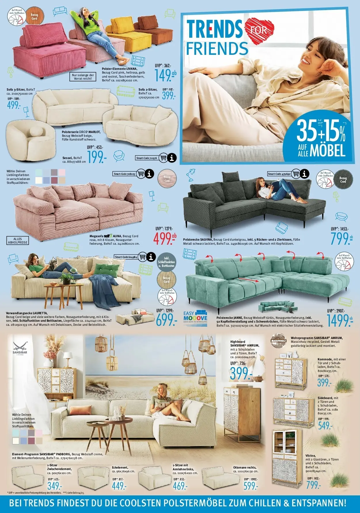 Trends - Ostermann Trends: Neue Möbel wirken Wunder. (ab 21.03.2026) zum Blättern | Seite: 2 | Produkte: Decke, Sofa, Tür