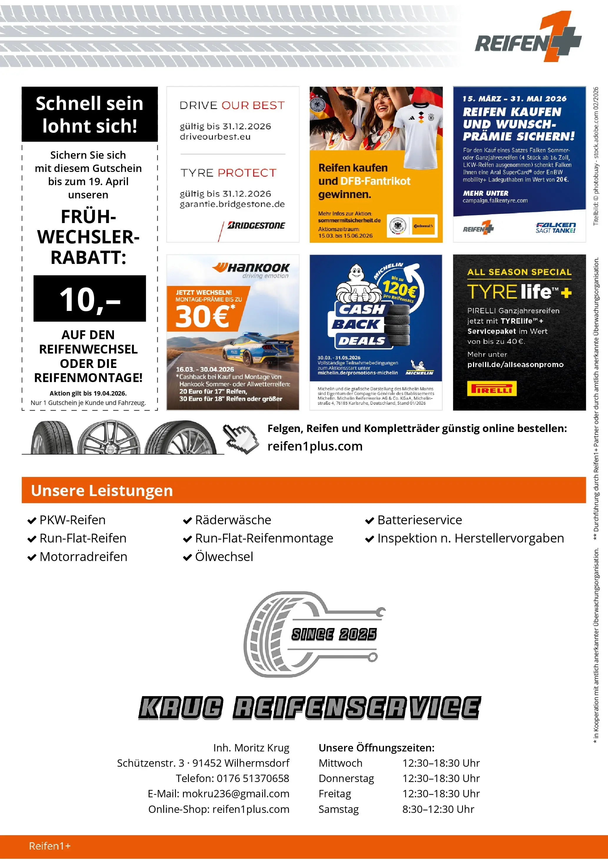 Angebote - Reifen1+: Saisonbeginn mit Top-Angeboten (ab 22.03.2026) zum Blättern | Seite: 4 | Produkte: Telefon, Uhr