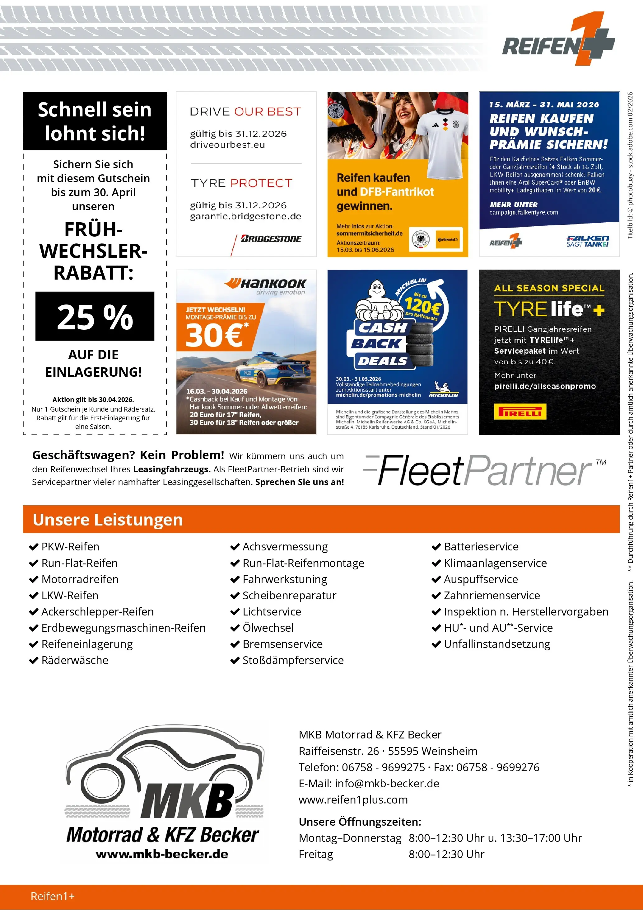 Angebote - Reifen1+: Saisonbeginn mit Top-Angeboten (ab 22.03.2026) zum Blättern | Seite: 4 | Produkte: Telefon, Uhr