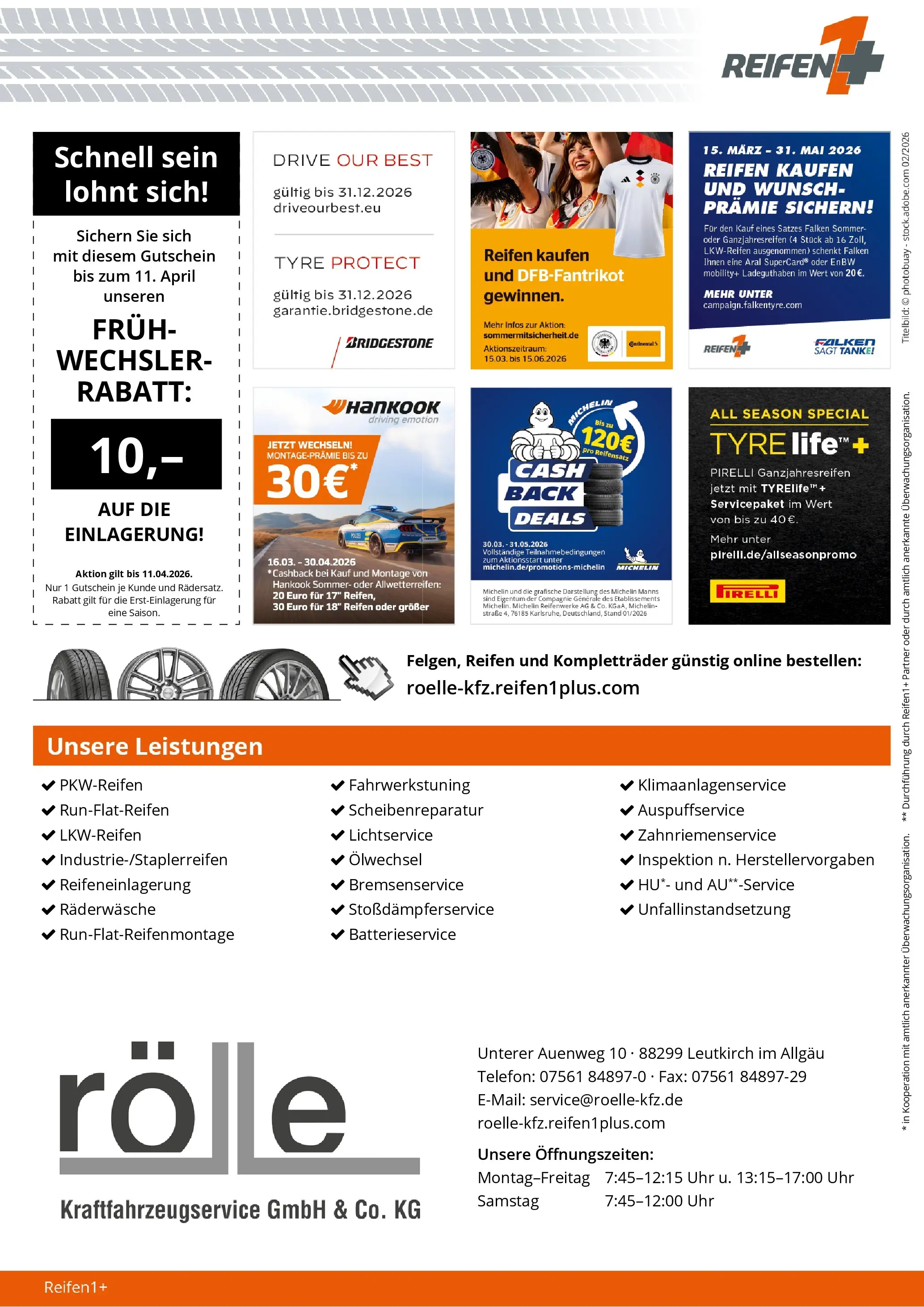 Angebote - Reifen1+: Saisonbeginn mit Top-Angeboten (ab 22.03.2026) zum Blättern | Seite: 4 | Produkte: Telefon, Uhr