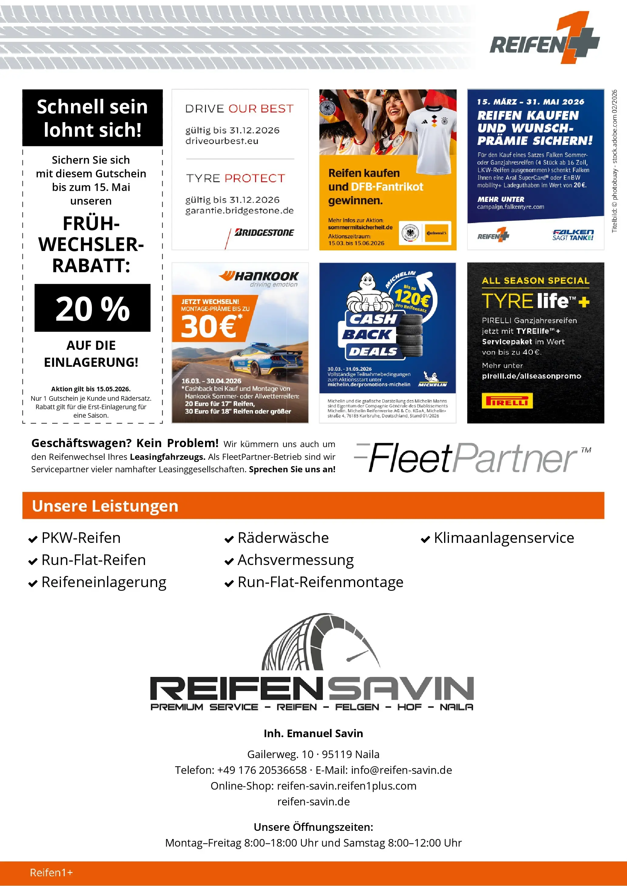 Angebote - Reifen1+: Saisonbeginn mit Top-Angeboten (ab 22.03.2026) zum Blättern | Seite: 4 | Produkte: Uhr