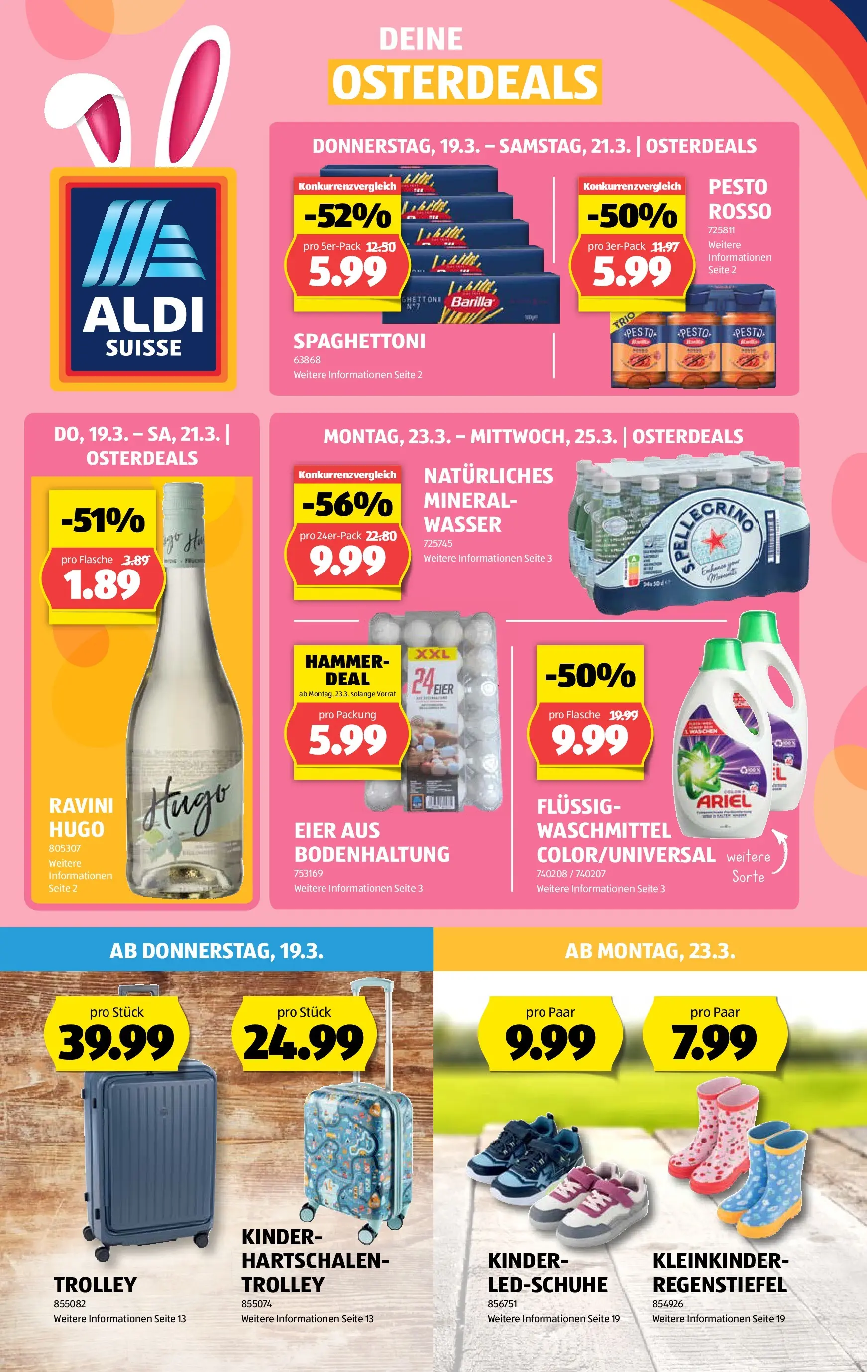 Aldi Aktionen (18.03.2026 - 26.03.2026) - Prospekt | Seite: 1 | Produkte: Barilla, Waschmittel, Eier, Wasser