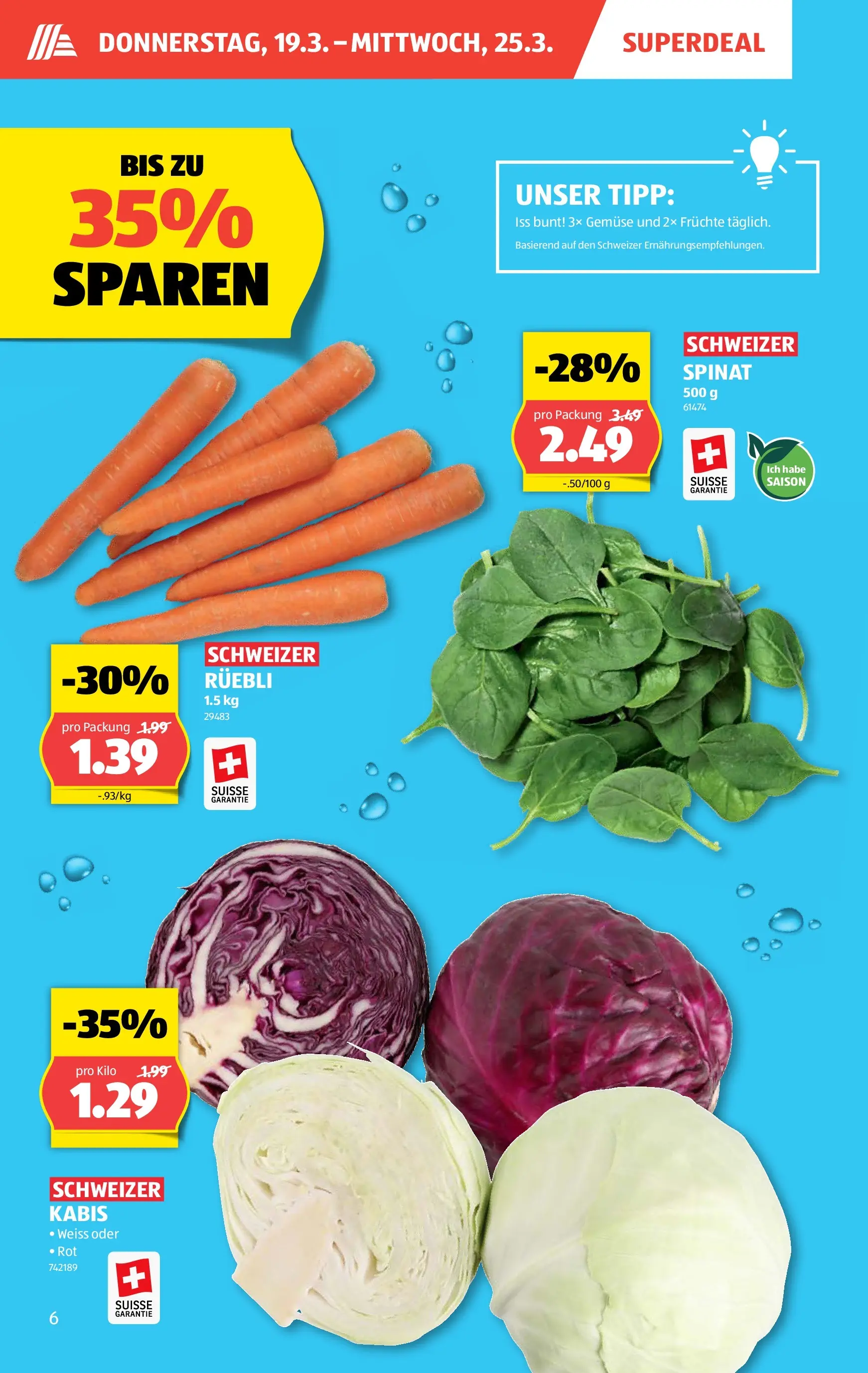 Aldi Aktionen (18.03.2026 - 26.03.2026) - Prospekt | Seite: 6 | Produkte: Gemüse, Früchte