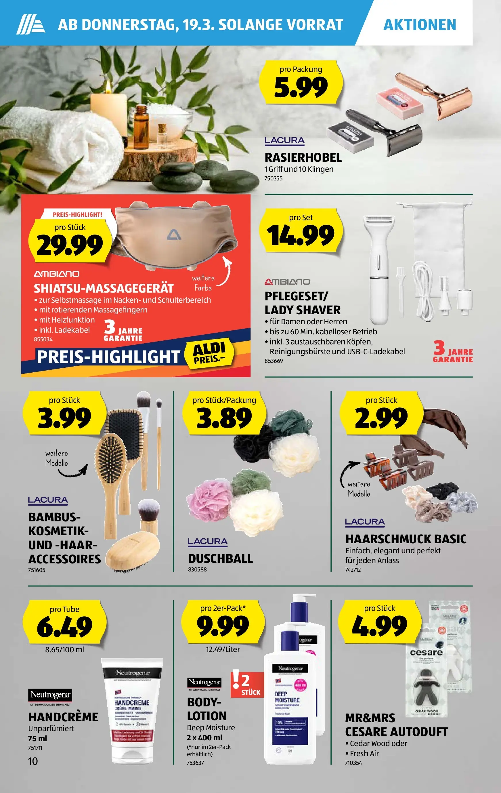 Aldi Aktionen (18.03.2026 - 26.03.2026) - Prospekt | Seite: 10 | Produkte: Handcreme, Ladekabel, Creme