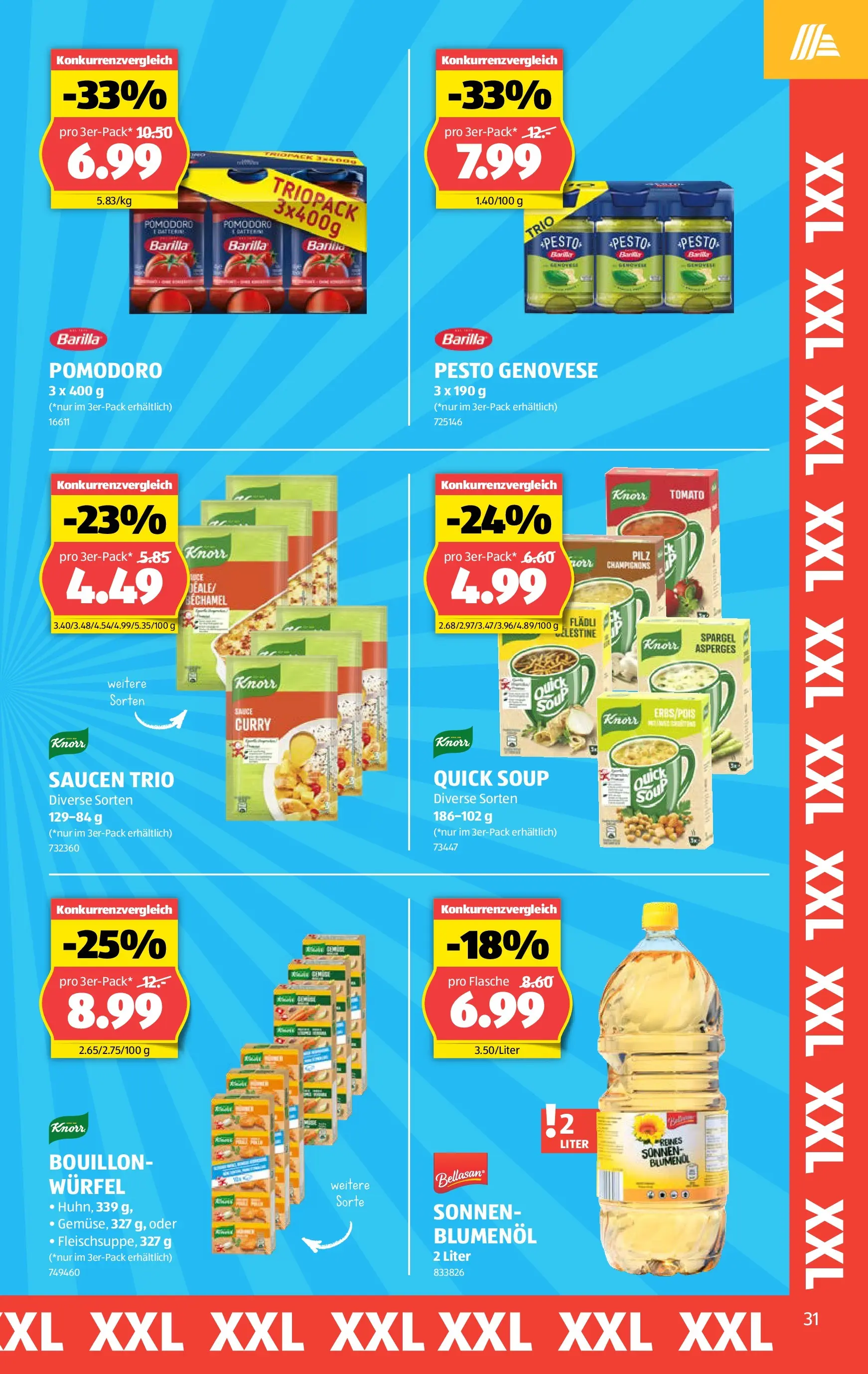 Aldi Aktionen (18.03.2026 - 26.03.2026) - Prospekt | Seite: 31 | Produkte: Barilla, Spargel, Champignons