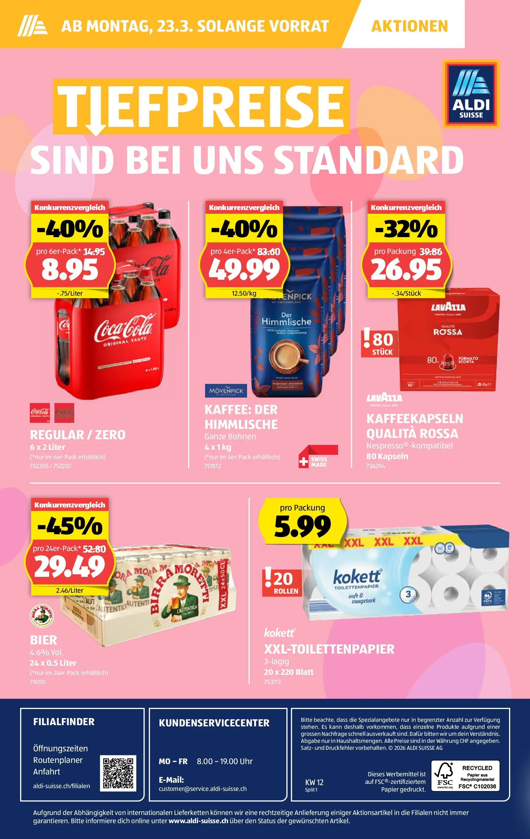 Aldi Aktionen (18.03.2026 - 26.03.2026) - Prospekt | Seite: 36 | Produkte: Kaffee, Bier, Uhr, Toilettenpapier