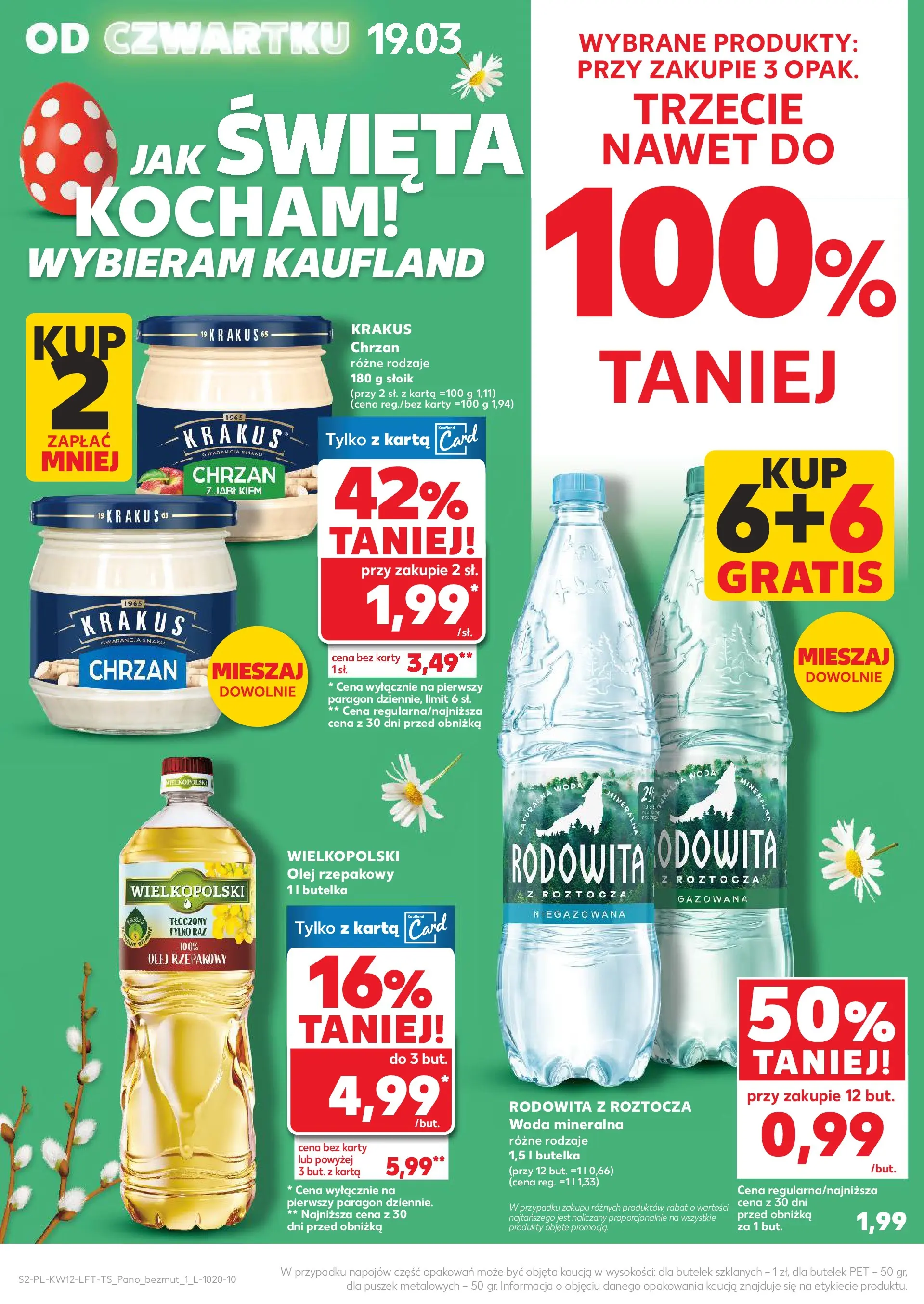 Kaufland gazetka od 19.03.2026 - od jutra PDF | Strona: 2 | Produkty: Olej rzepakowy, Chrzan, Olej, Woda
