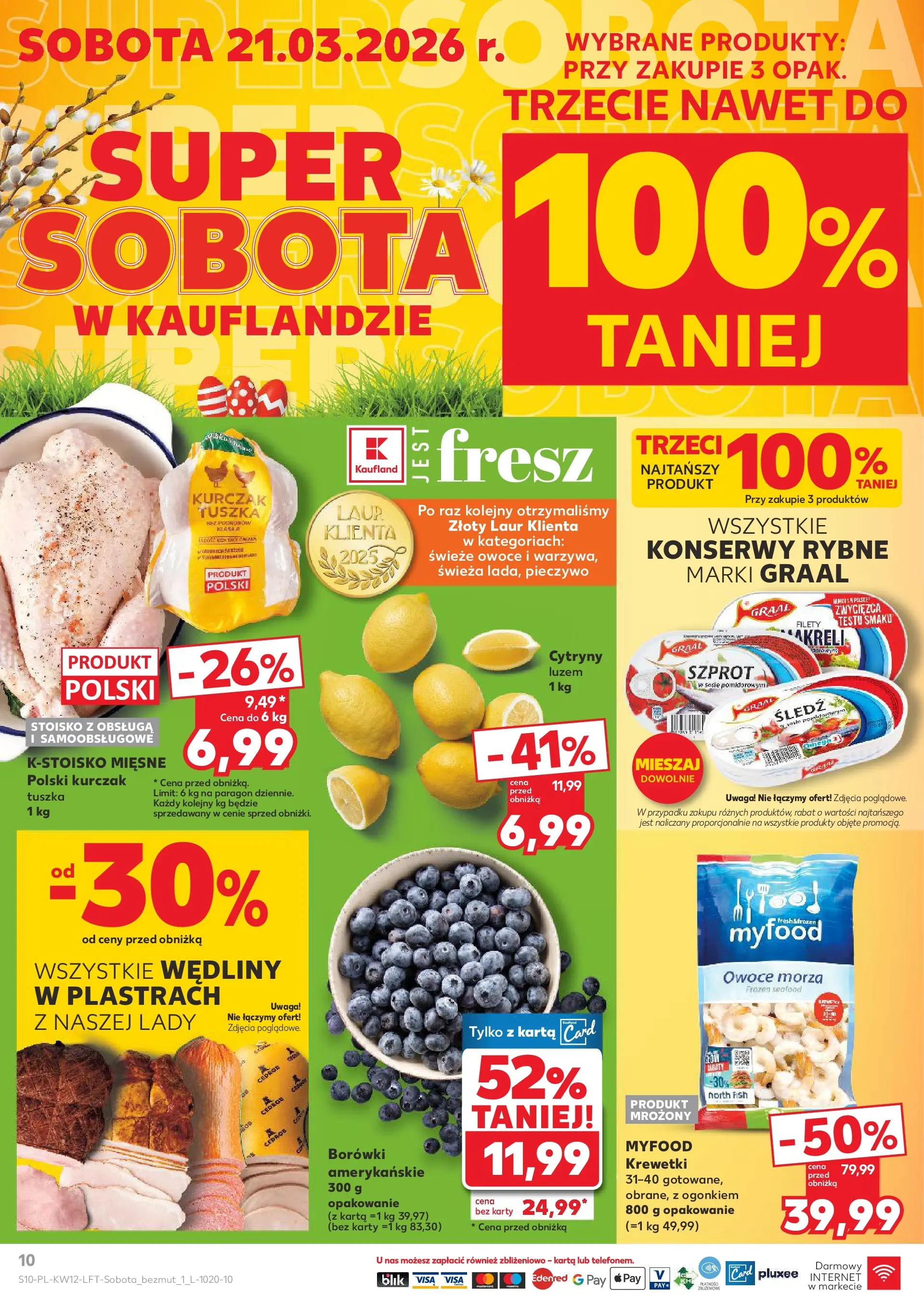 Kaufland gazetka od 19.03.2026 - od jutra PDF | Strona: 10 | Produkty: Pieczywo, Cytryny, Owoce, Owoce morza