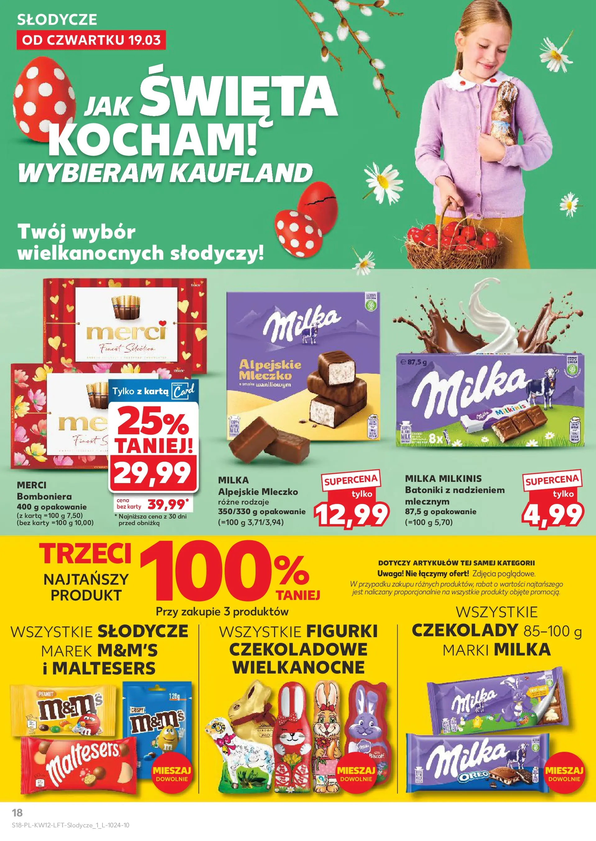 Kaufland gazetka od 19.03.2026 - od jutra PDF | Strona: 18 | Produkty: Karta, Maltesers, Merci, Milka