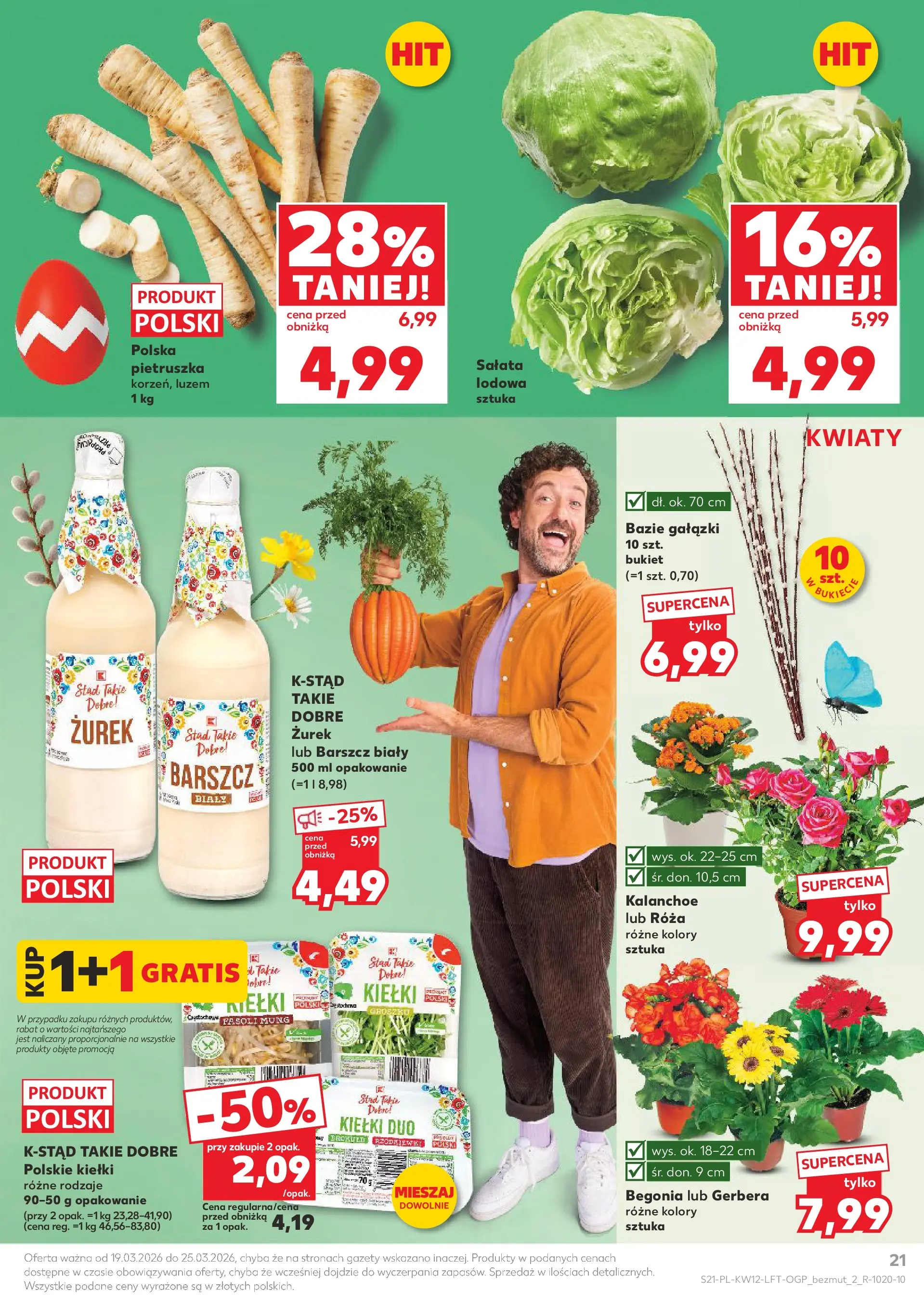 Kaufland gazetka od 19.03.2026 - od jutra PDF | Strona: 21 | Produkty: Barszcz, Pietruszka, Zurek, Kwiaty