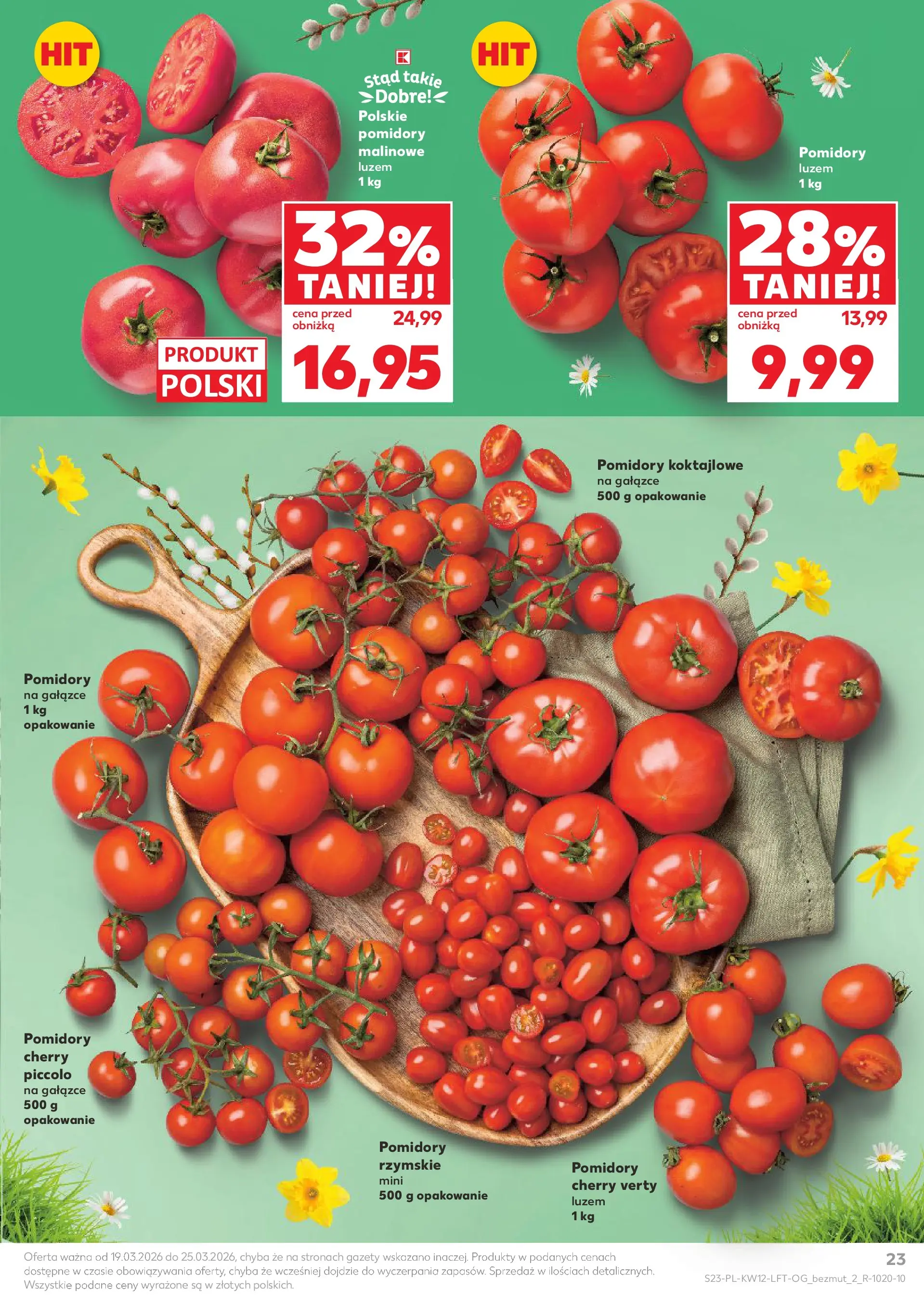 Kaufland gazetka od 19.03.2026 - od jutra PDF | Strona: 23 | Produkty: Pomidory malinowe, Pomidory