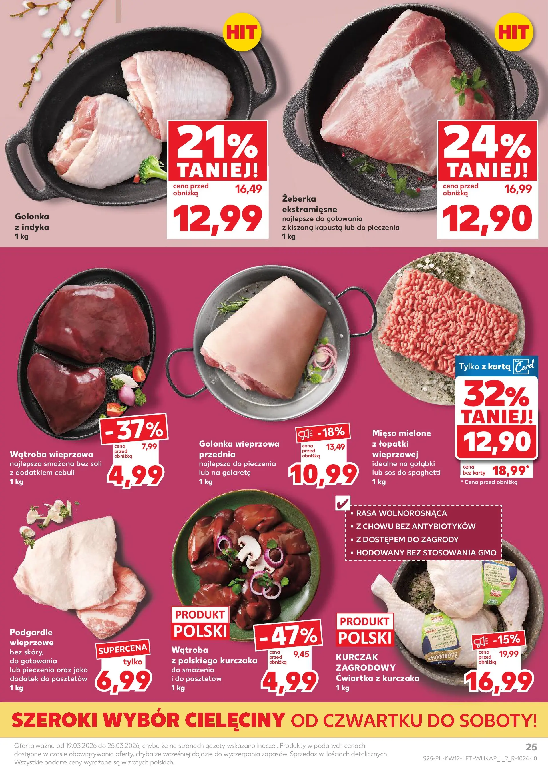 Kaufland gazetka od 19.03.2026 - od jutra PDF | Strona: 25 | Produkty: Karta, Kurczak, Mięso, Mięso mielone