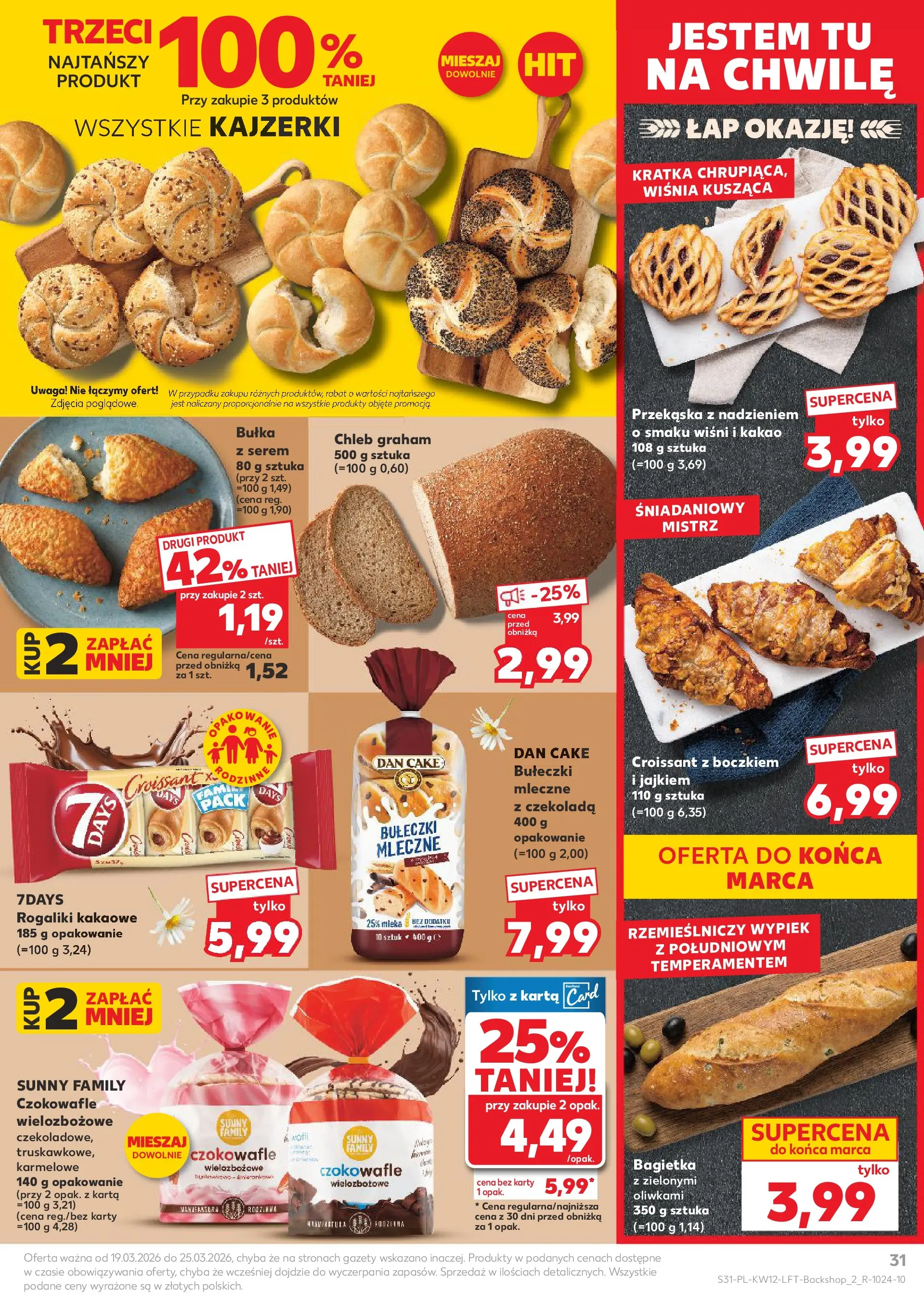 Kaufland gazetka od 19.03.2026 - od jutra PDF | Strona: 31 | Produkty: Kakao, Mleka, Bułka, Bagietka
