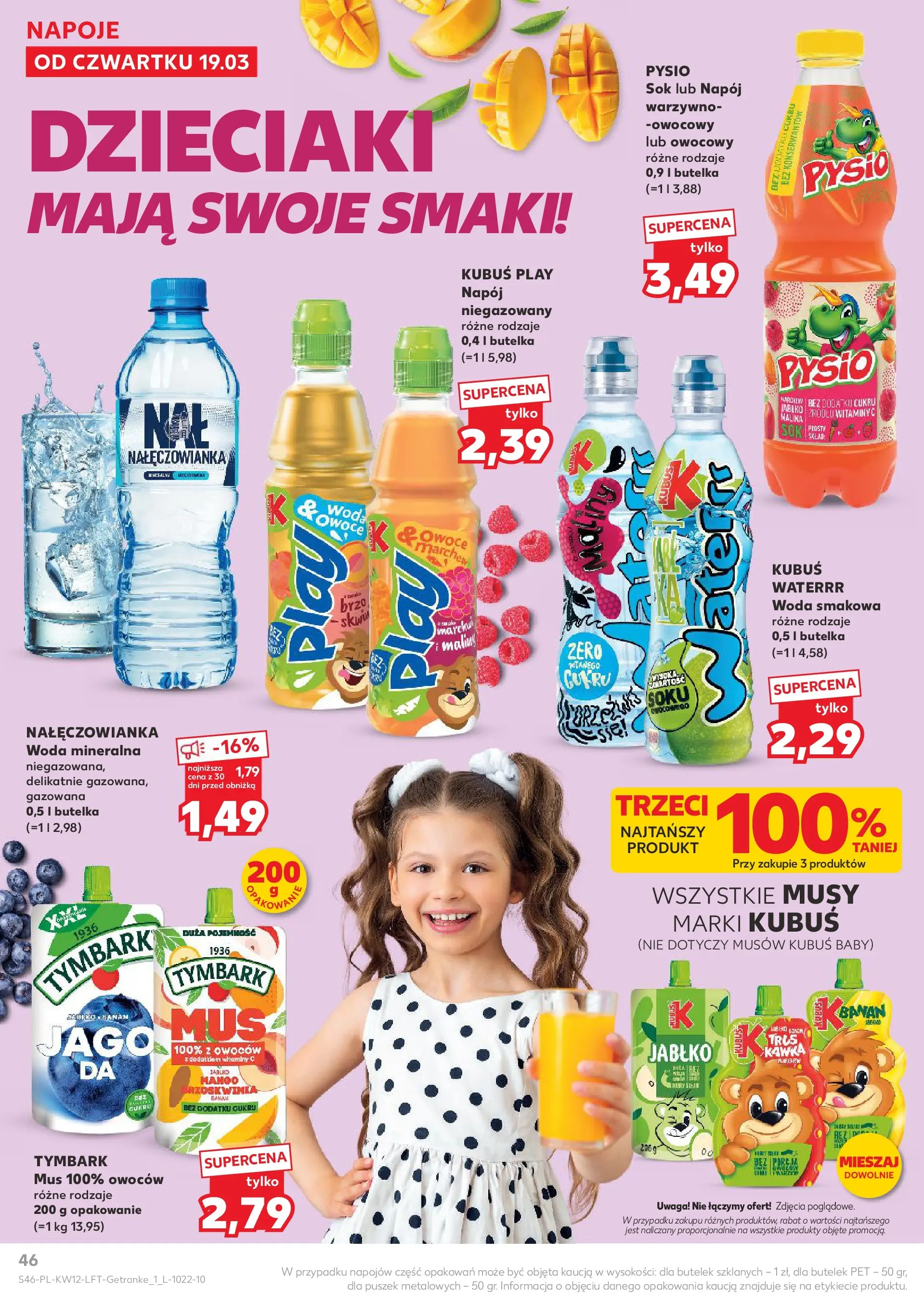 Kaufland gazetka od 19.03.2026 - od jutra PDF | Strona: 46 | Produkty: Napoje, Banan, Woda, Owoce
