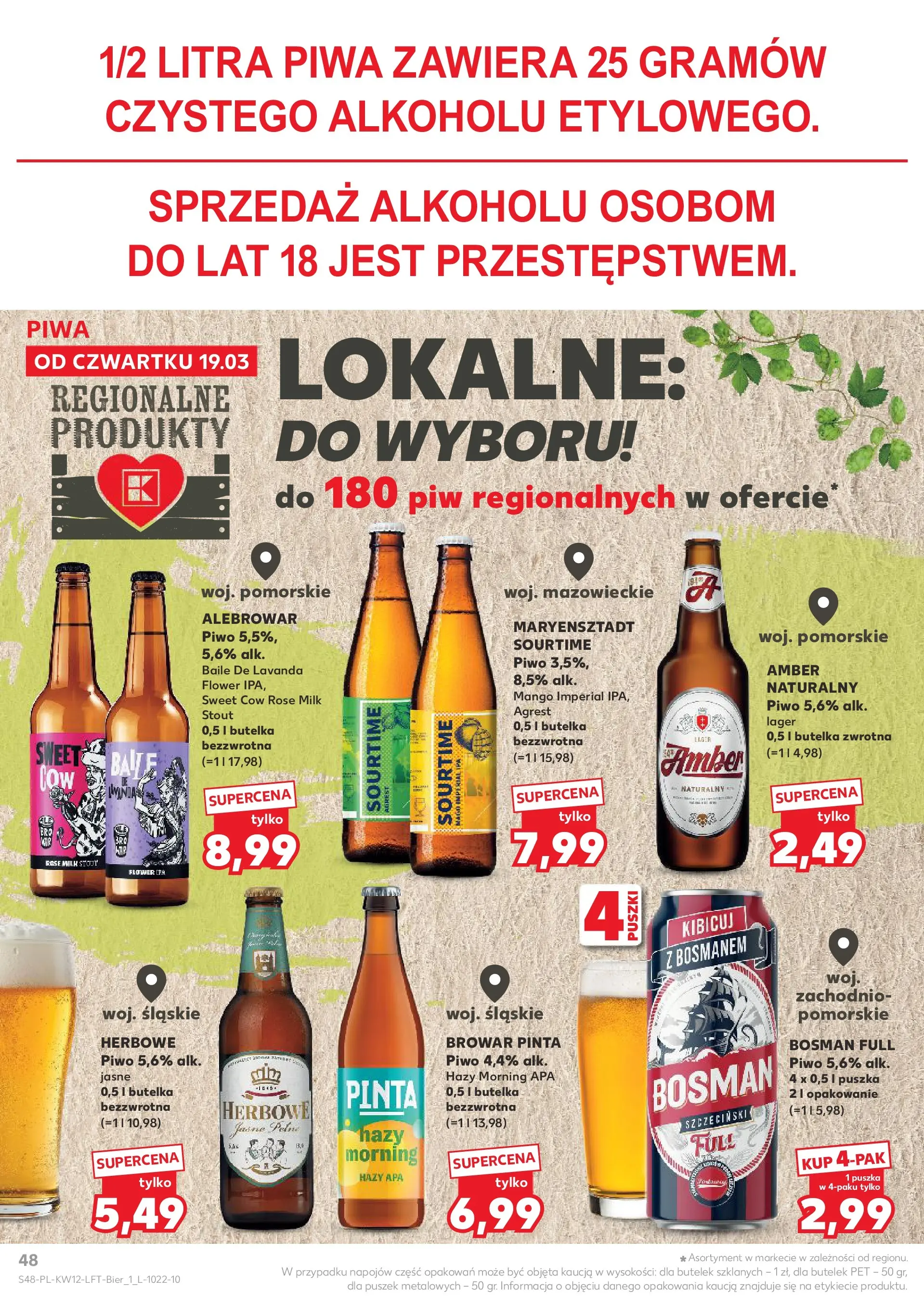 Kaufland gazetka od 19.03.2026 - od jutra PDF | Strona: 48 | Produkty: Mango, Agrest, Piwo