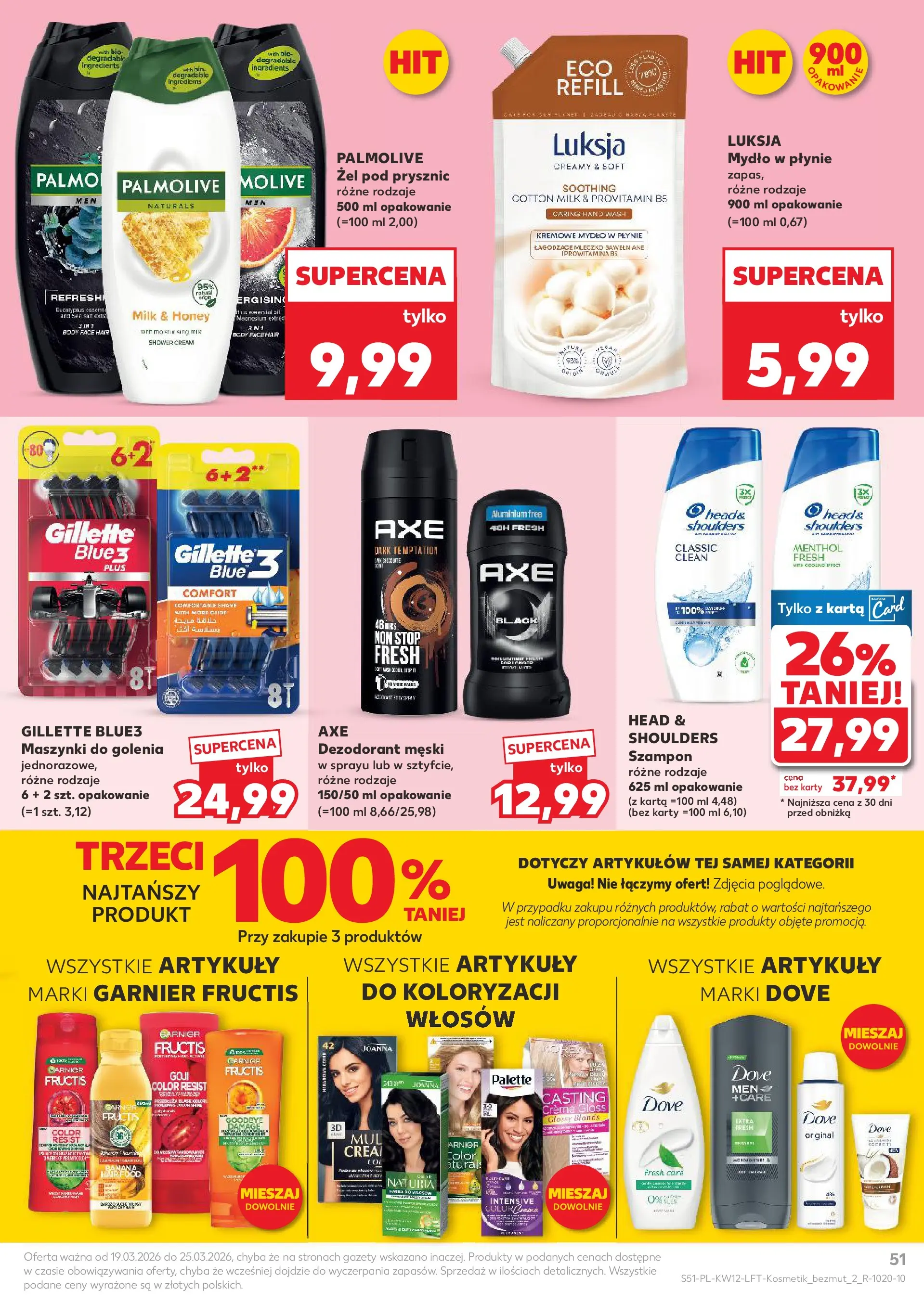 Kaufland gazetka od 19.03.2026 - od jutra PDF | Strona: 51 | Produkty: Gillette, Mydło w płynie, Maszynki do golenia, Body
