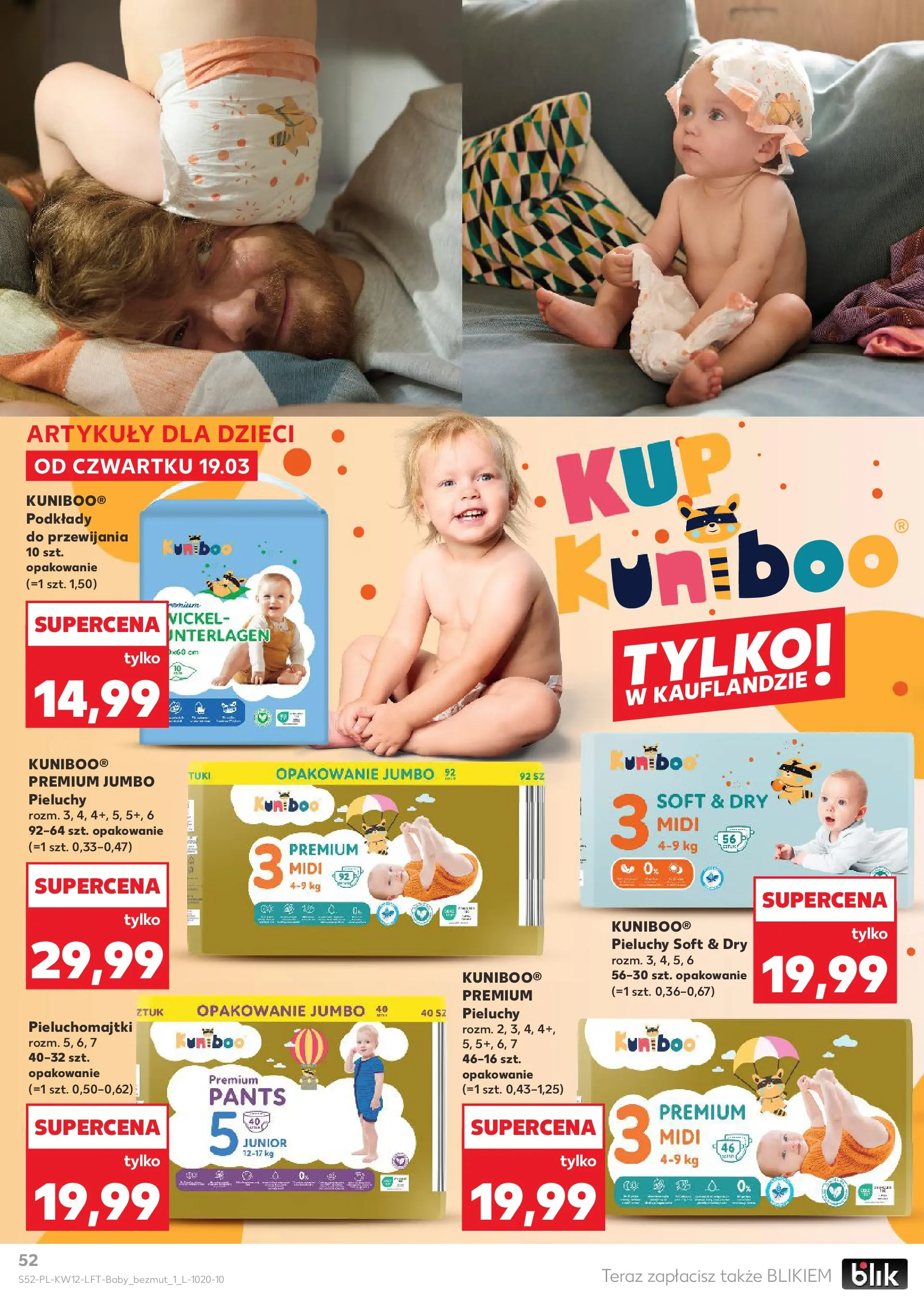 Kaufland gazetka od 19.03.2026 - od jutra PDF | Strona: 52 | Produkty: Pieluchomajtki