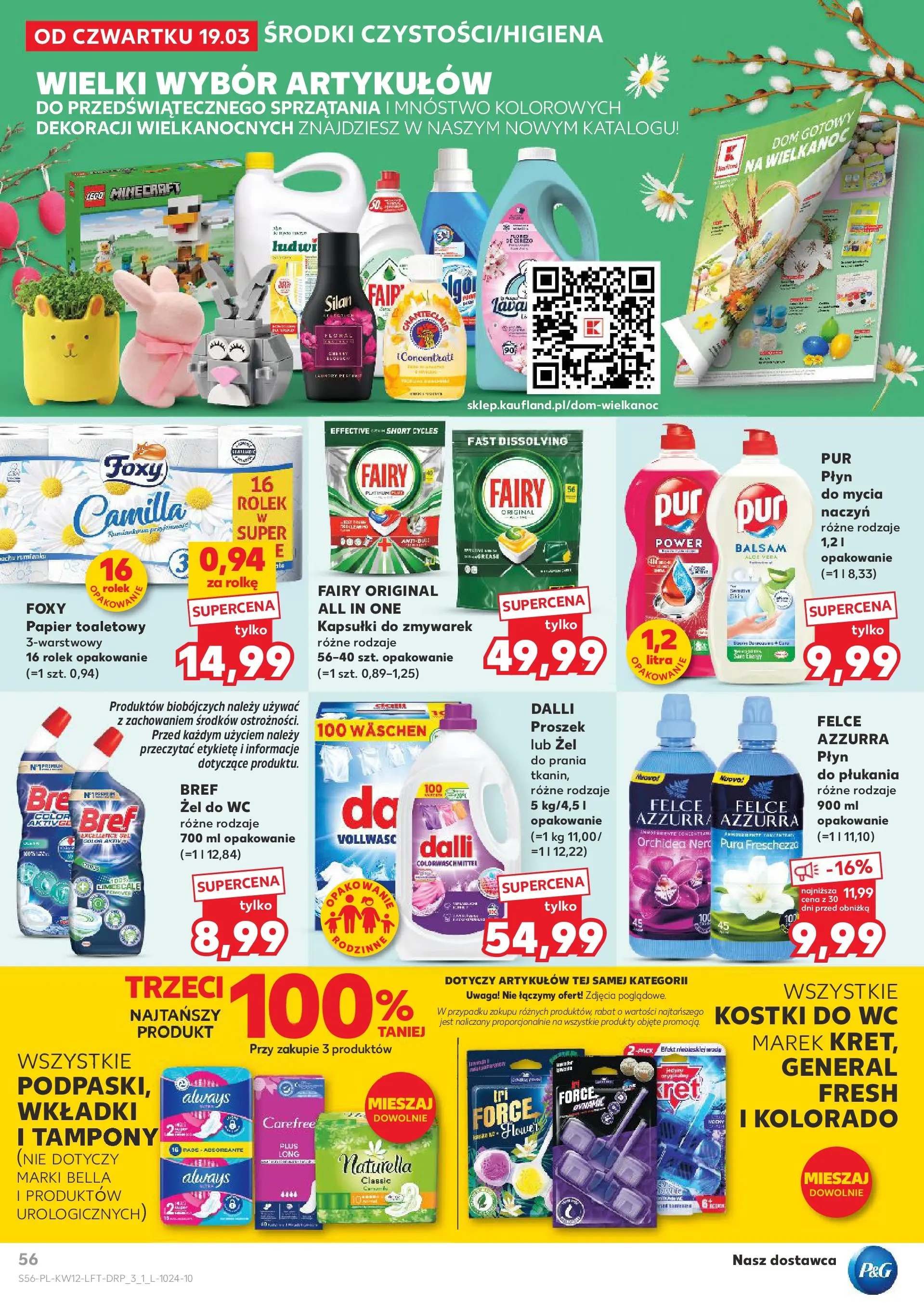 Kaufland gazetka od 19.03.2026 - od jutra PDF | Strona: 56 | Produkty: Kostki do wc, Papier toaletowy, Lego, Fairy