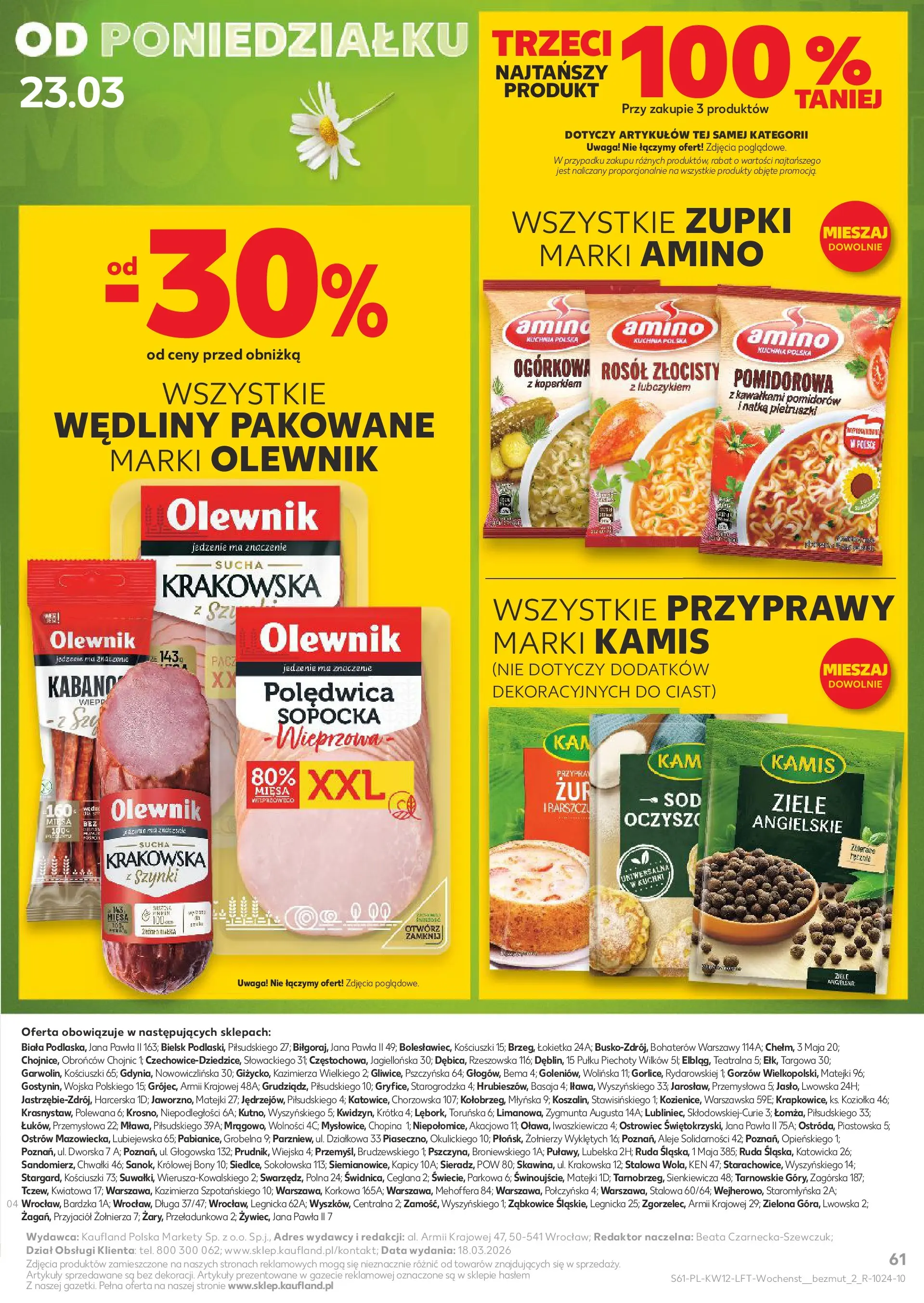 Kaufland gazetka od 19.03.2026 - od jutra PDF | Strona: 61 | Produkty: Barszcz, Wędliny, Przyprawy