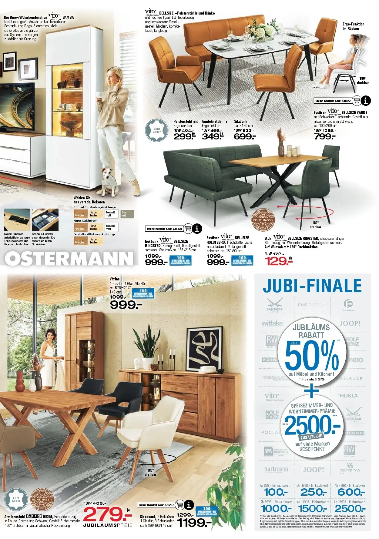 Ostermann - Möbel Ostermann: Neue Möbel wirken Wunder. (ab 20.03.2026) zum Blättern | Seite: 3 | Produkte: Esstisch, Eckbank, Schrank, Kuchen