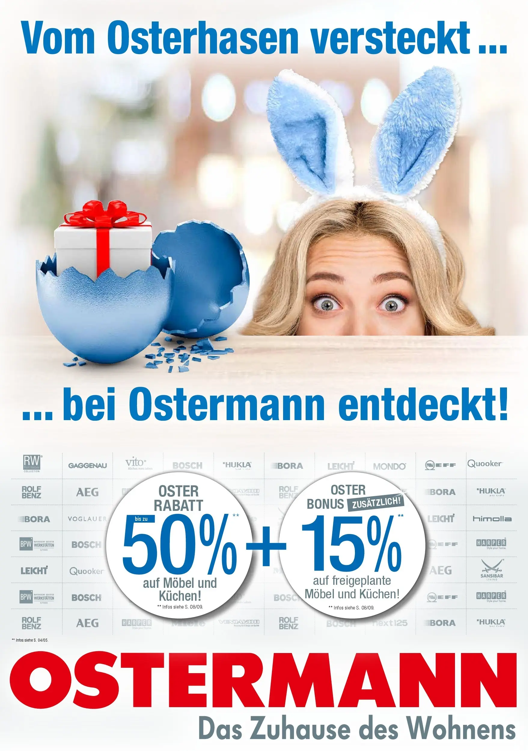 Ostermann - Möbel Ostermann: Neue Möbel wirken Wunder. (ab 27.03.2026) zum Blättern | Seite: 1 | Produkte: Bosch, Kuchen