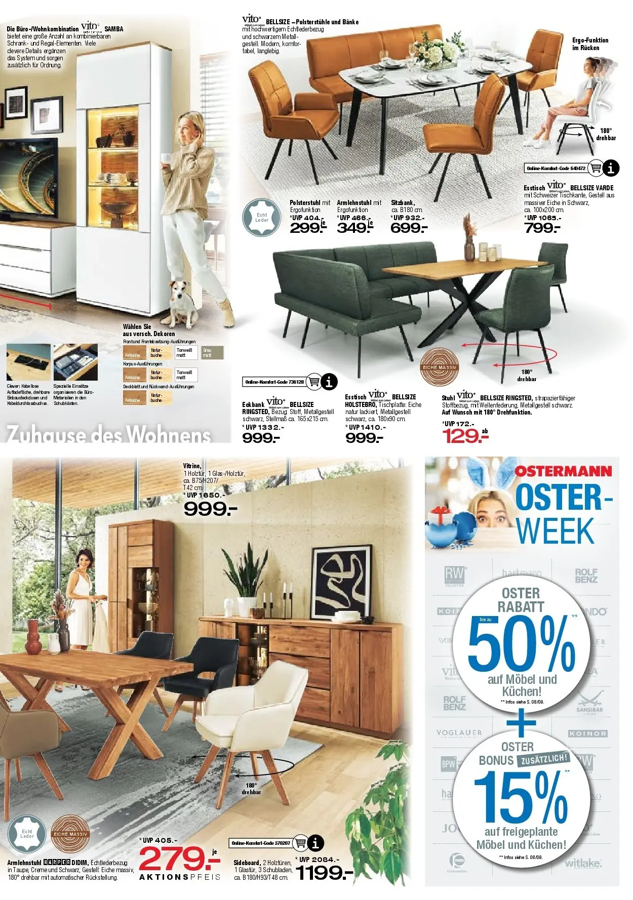 Ostermann - Möbel Ostermann: Neue Möbel wirken Wunder. (ab 27.03.2026) zum Blättern | Seite: 3 | Produkte: Eckbank, Stuhl, Schrank, Kuchen