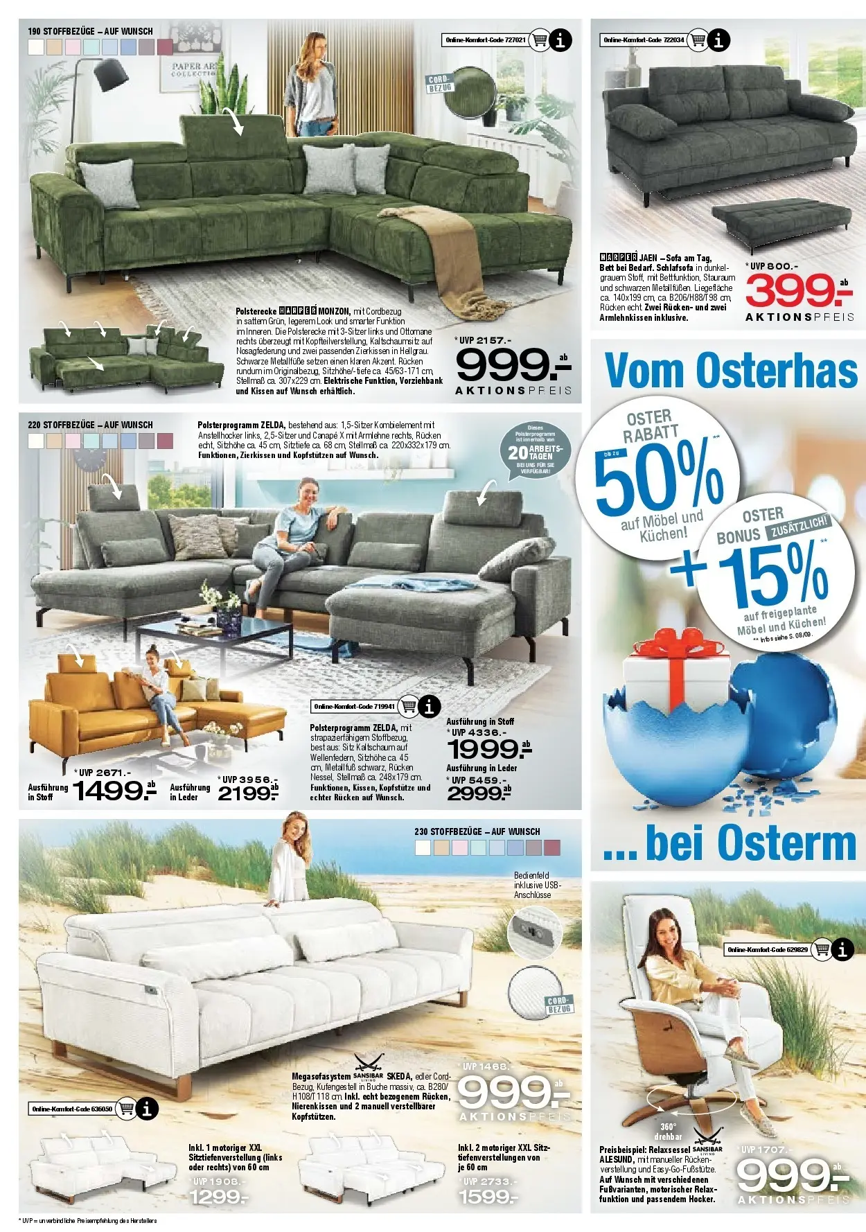 Ostermann - Möbel Ostermann: Neue Möbel wirken Wunder. (ab 27.03.2026) zum Blättern | Seite: 4 | Produkte: USB, Schlafsofa, Bett, Kissen