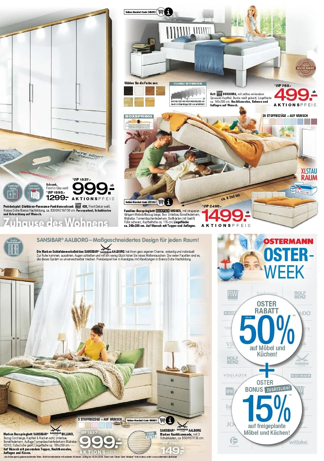 Ostermann - Möbel Ostermann: Neue Möbel wirken Wunder. (ab 27.03.2026) zum Blättern | Seite: 9 | Produkte: Bett, Boxspringbett, Topper, Box